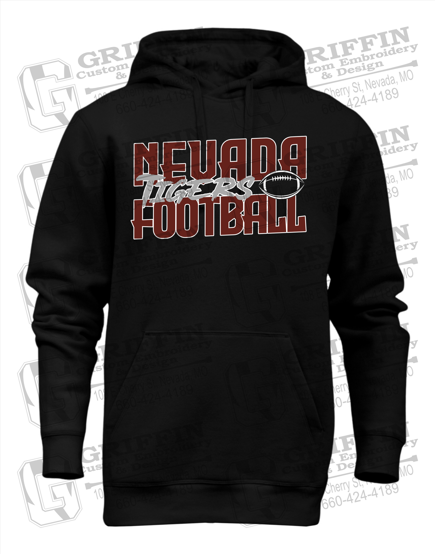 Heavyweight Fleece Hoodie - Football - Nevada Tigers 23-P