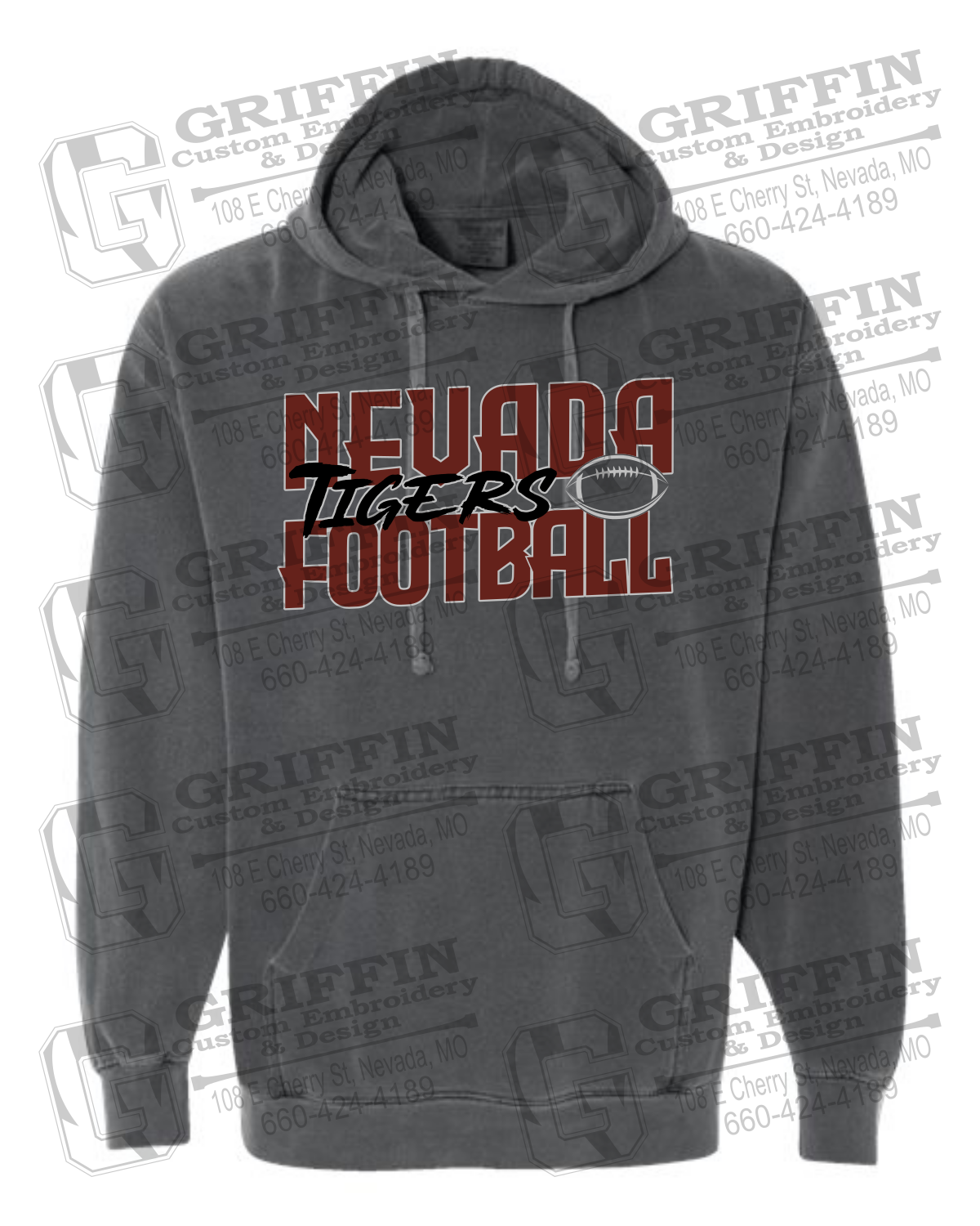 Comfort Colors Hoodie - Football - Nevada Tigers 23-P