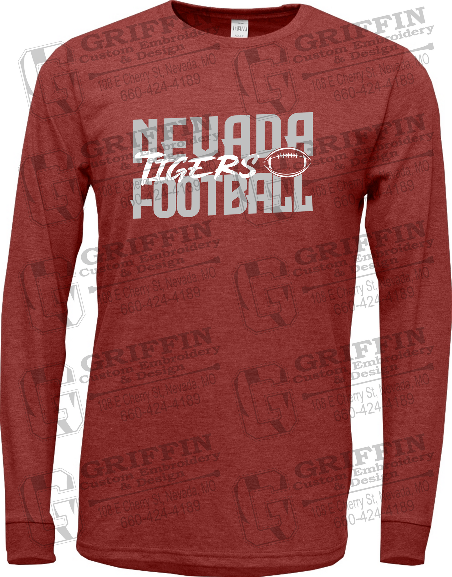 Soft-Tek Long Sleeve T-Shirt - Football - Nevada Tigers 23-P