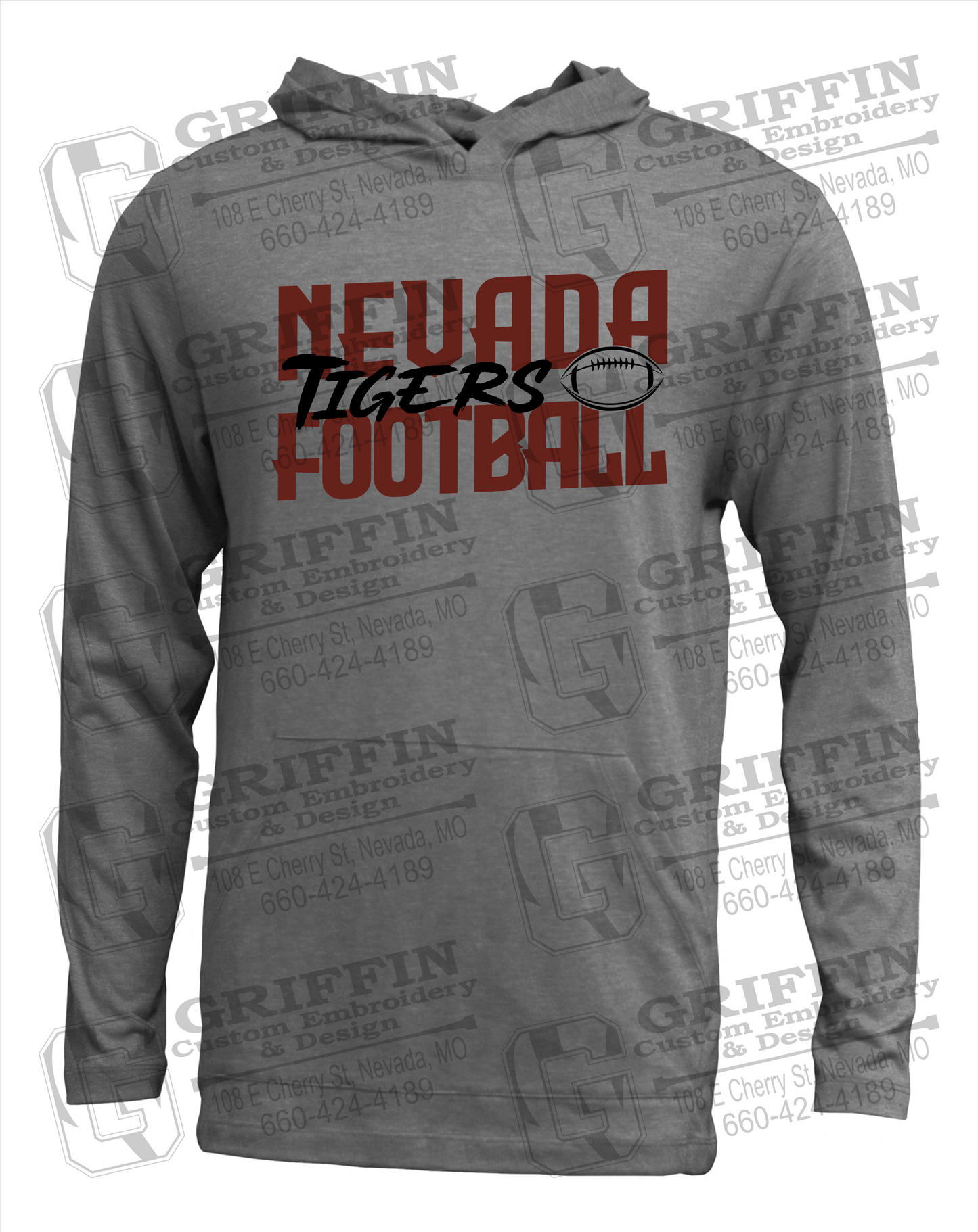 Soft-Tek T-Shirt Hoodie - Football - Nevada Tigers 23-P