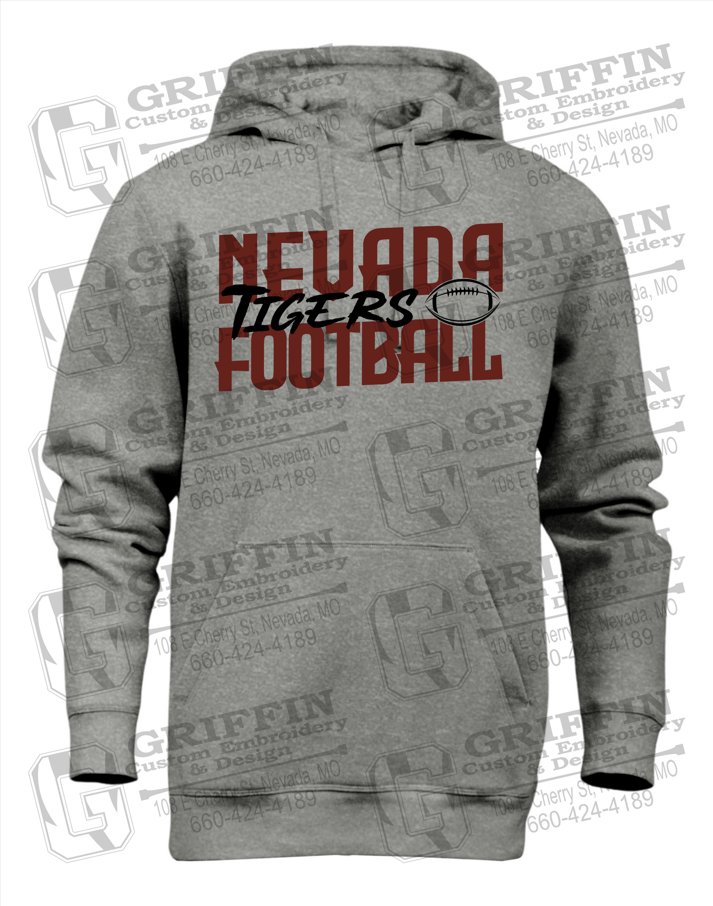 Heavyweight Fleece Hoodie - Football - Nevada Tigers 23-P