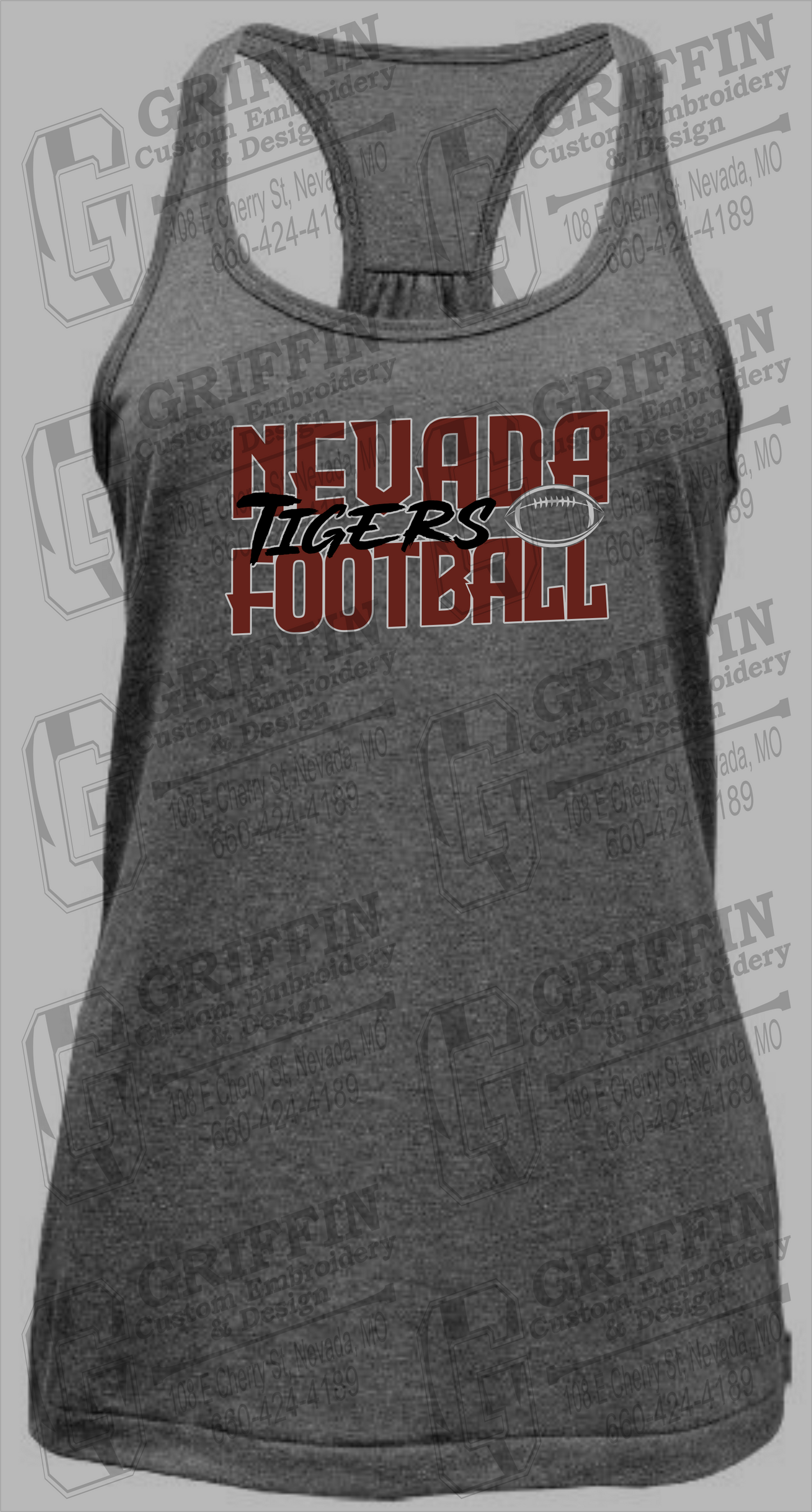 Womens Tri-Blend Tank Top - Football - Nevada Tigers 23-P