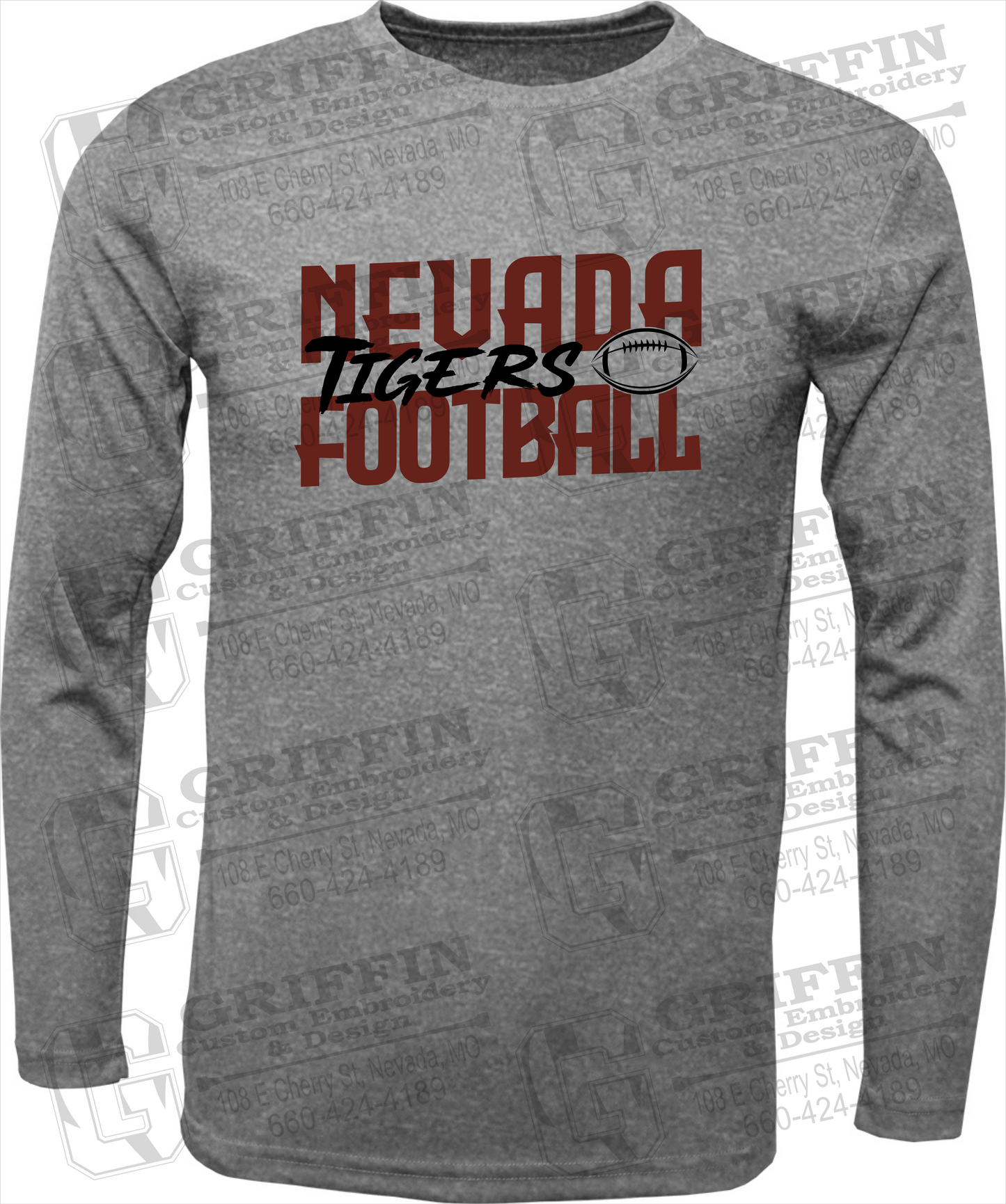 Toddler Dry-Fit Long Sleeve T-Shirt - Football - Nevada Tigers 23-P