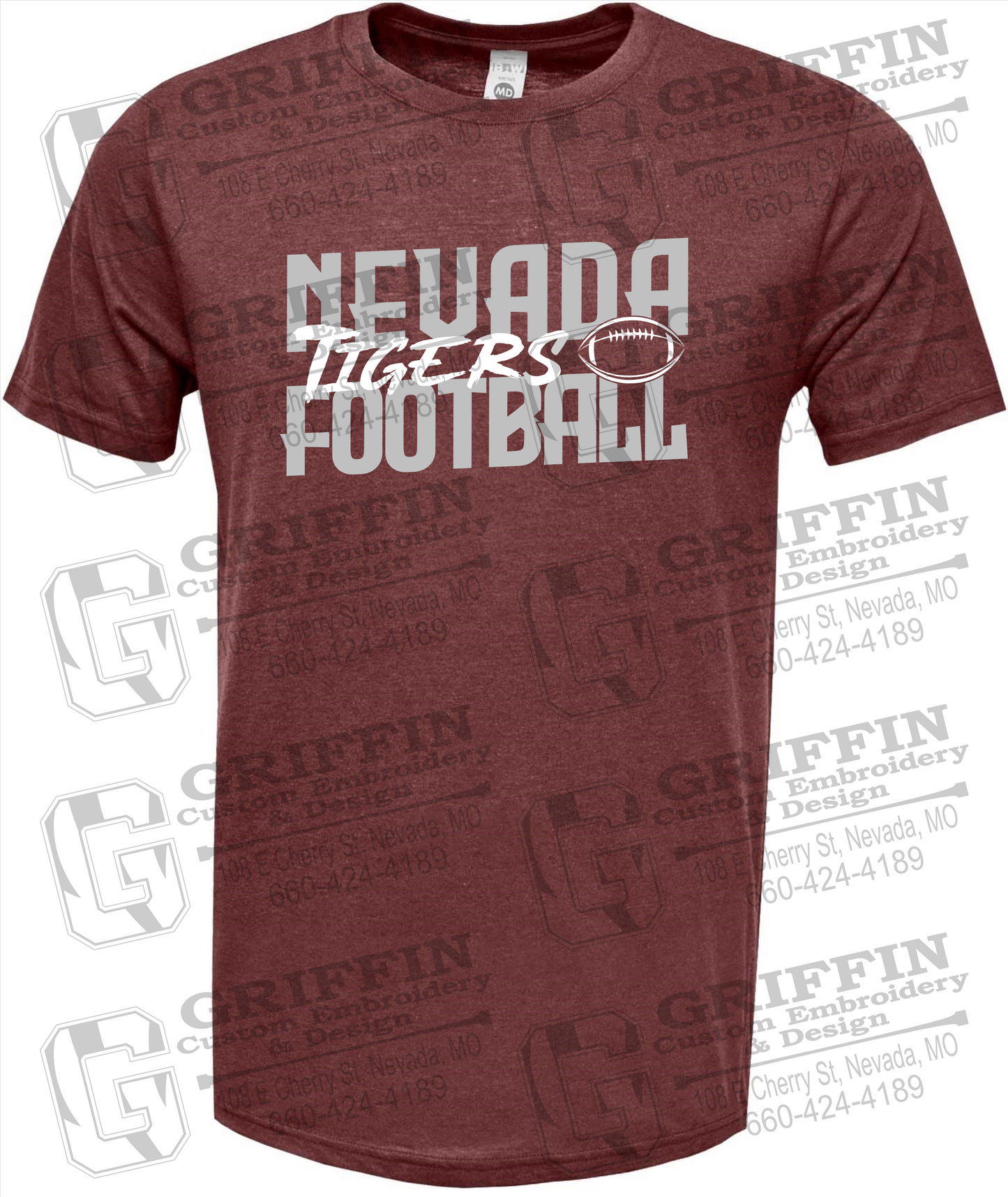 Soft-Tek Short Sleeve T-Shirt - Football - Nevada Tigers 23-P