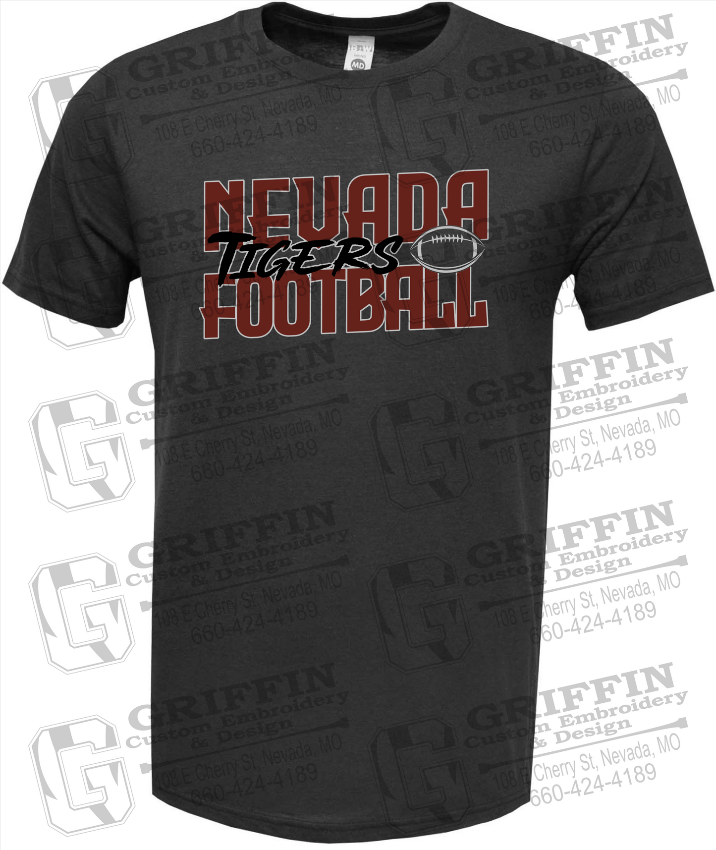 Soft-Tek Short Sleeve T-Shirt - Football - Nevada Tigers 23-P