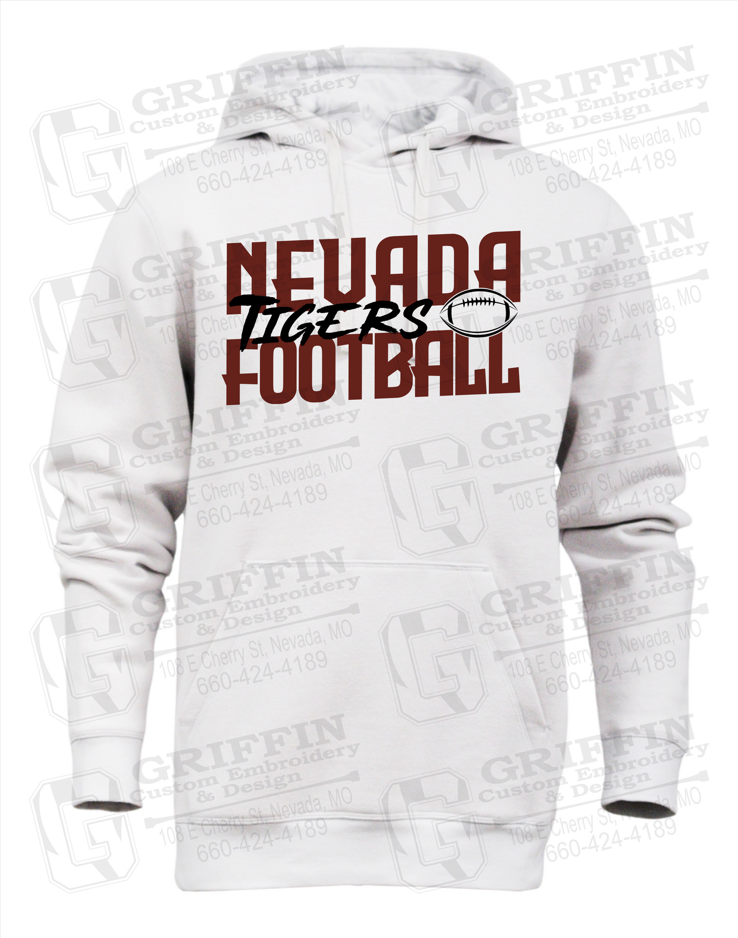 Heavyweight Fleece Hoodie - Football - Nevada Tigers 23-P