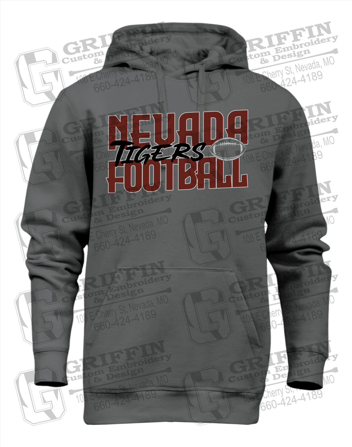 Heavyweight Fleece Hoodie - Football - Nevada Tigers 23-P