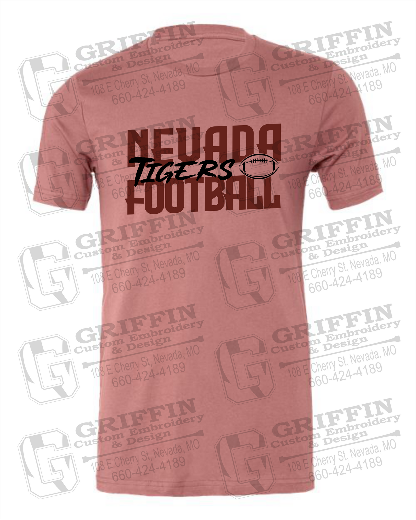 Cotton Short Sleeve T-Shirt - Football - Nevada Tigers 23-P