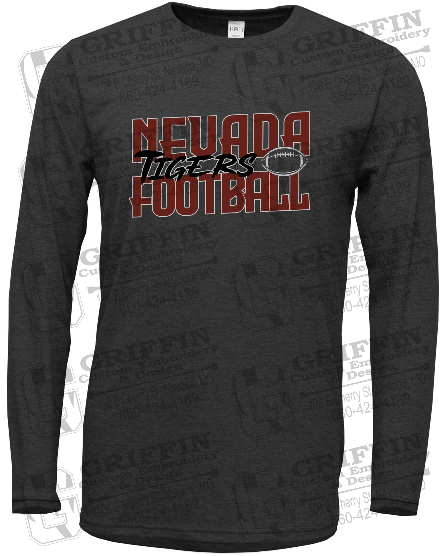 Soft-Tek Long Sleeve T-Shirt - Football - Nevada Tigers 23-P