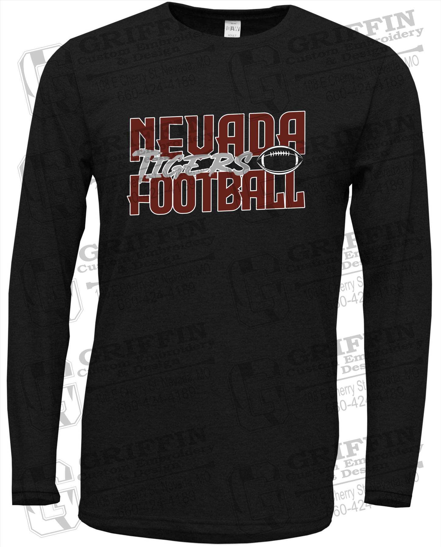 Soft-Tek Long Sleeve T-Shirt - Football - Nevada Tigers 23-P