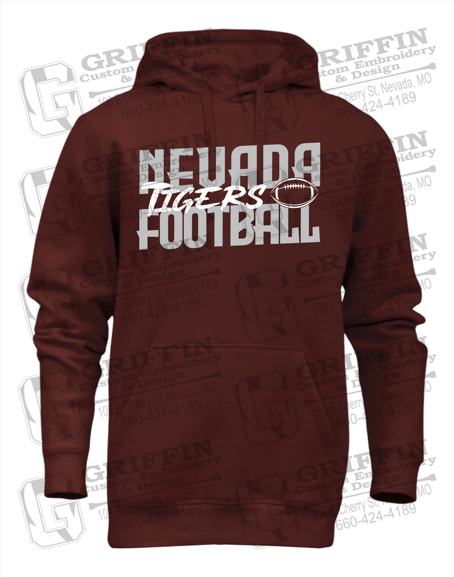 Heavyweight Fleece Hoodie - Football - Nevada Tigers 23-P