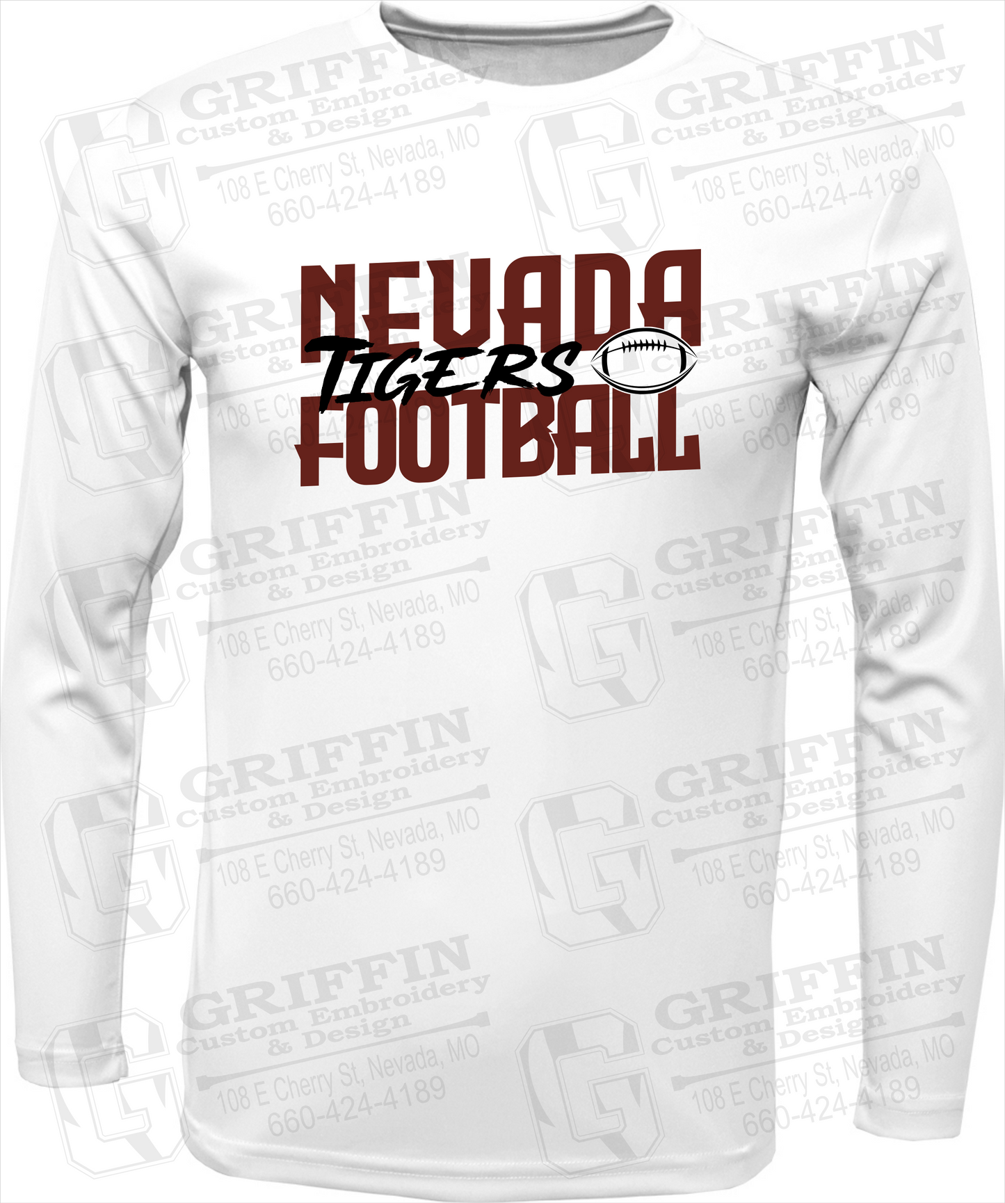 Toddler Dry-Fit Long Sleeve T-Shirt - Football - Nevada Tigers 23-P