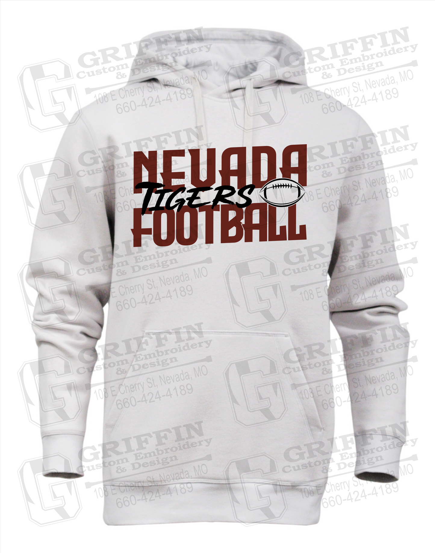 Heavyweight Fleece Hoodie - Football - Nevada Tigers 23-P