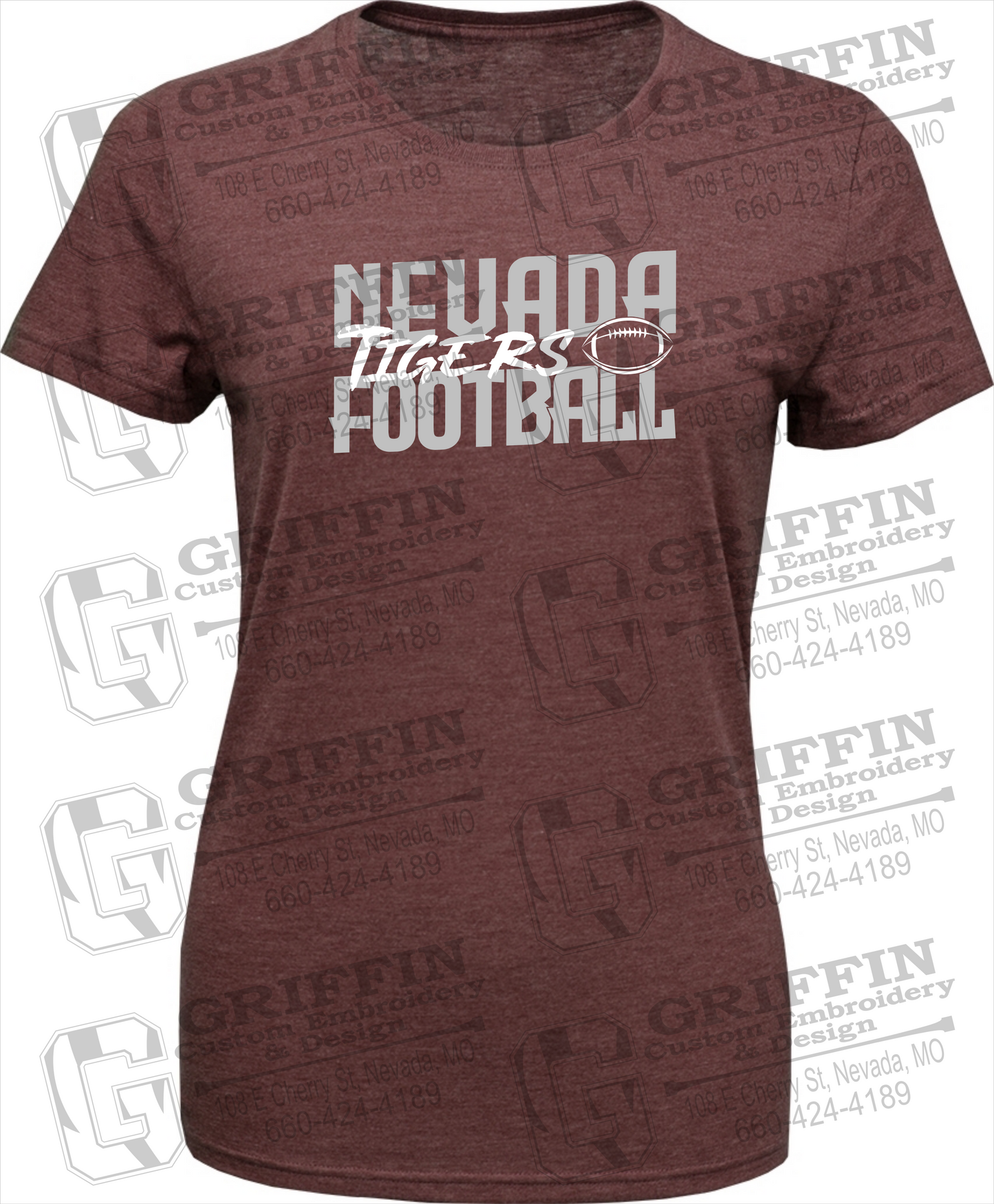 Womens Tri-Blend T-Shirt - Football - Nevada Tigers 23-P