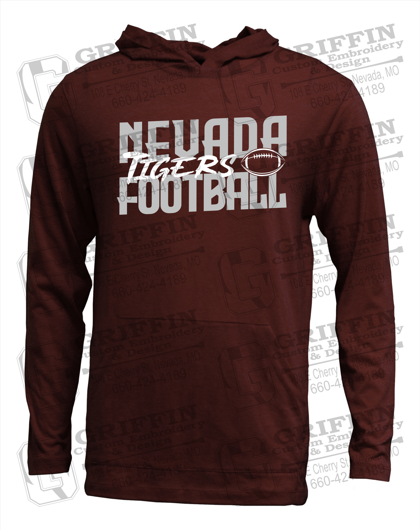 Soft-Tek T-Shirt Hoodie - Football - Nevada Tigers 23-P