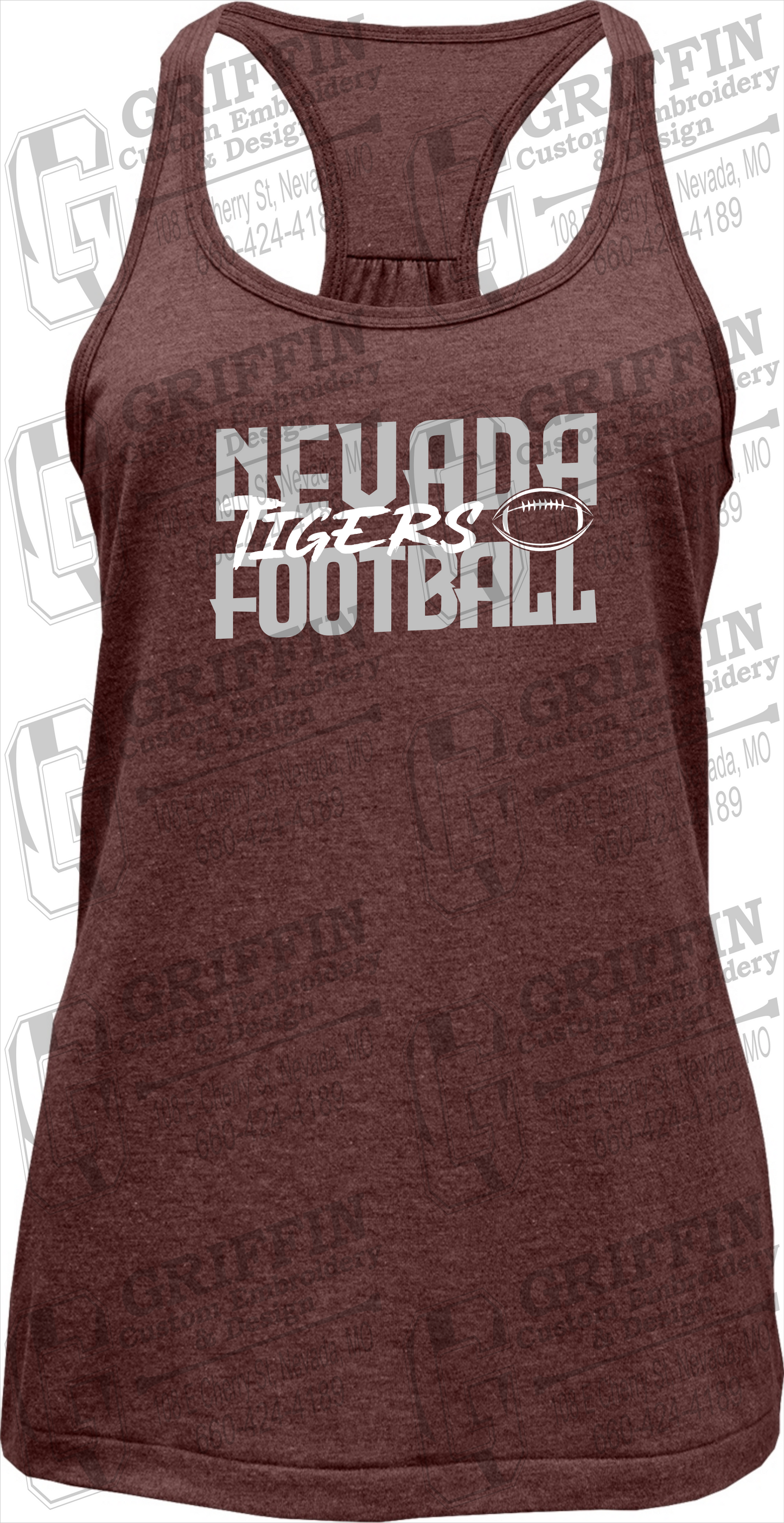 Womens Tri-Blend Tank Top - Football - Nevada Tigers 23-P