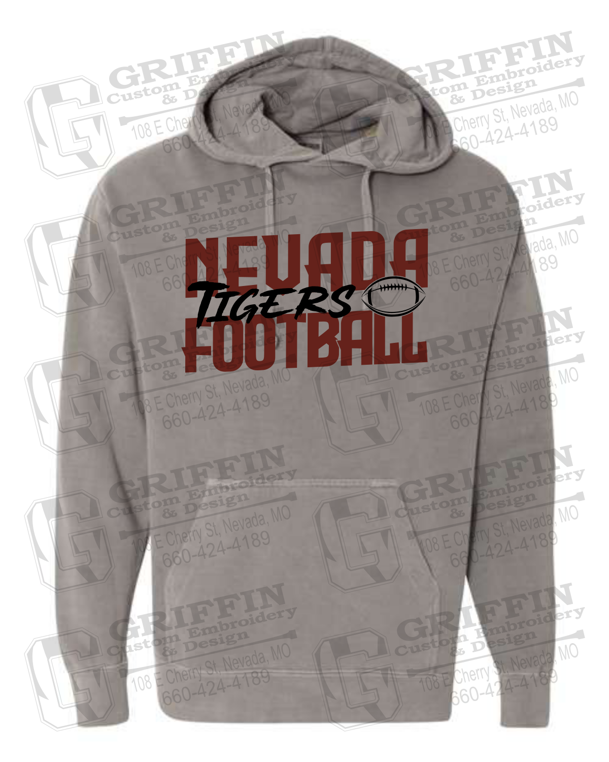 Comfort Colors Hoodie - Football - Nevada Tigers 23-P