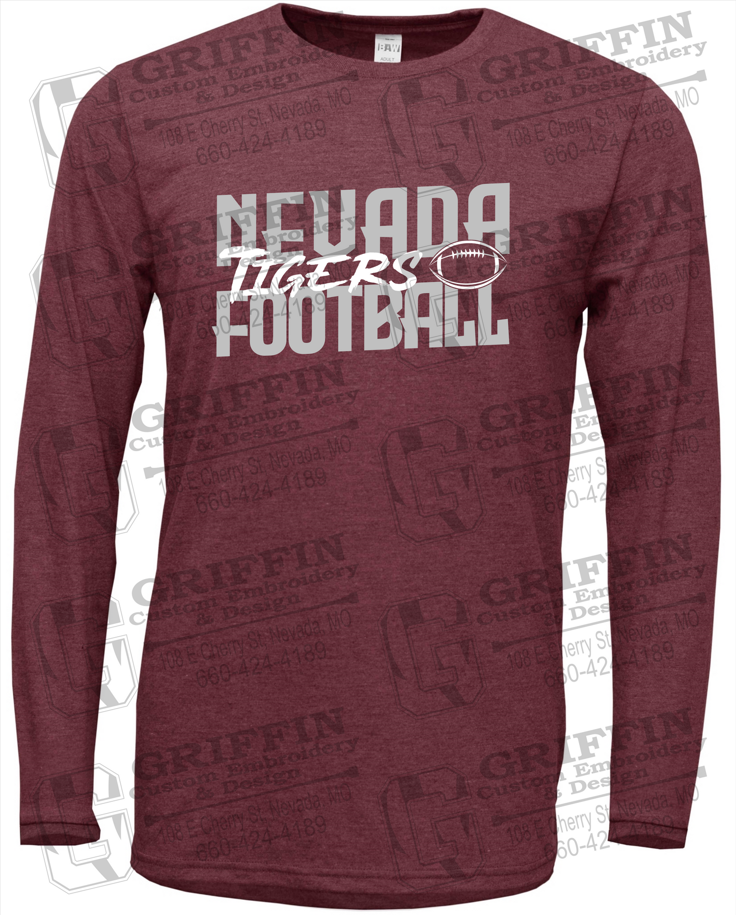 Soft-Tek Long Sleeve T-Shirt - Football - Nevada Tigers 23-P