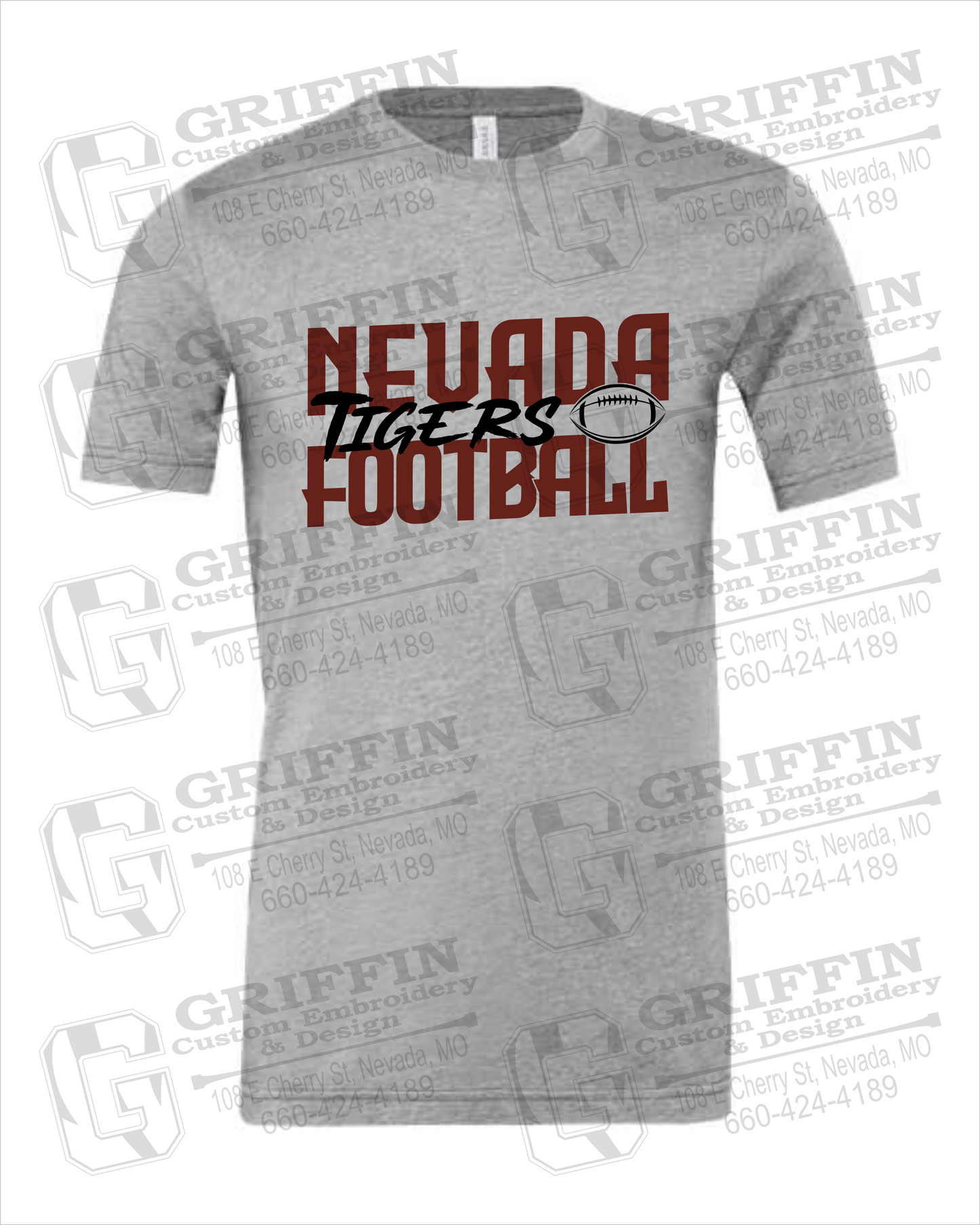 Cotton Short Sleeve T-Shirt - Football - Nevada Tigers 23-P