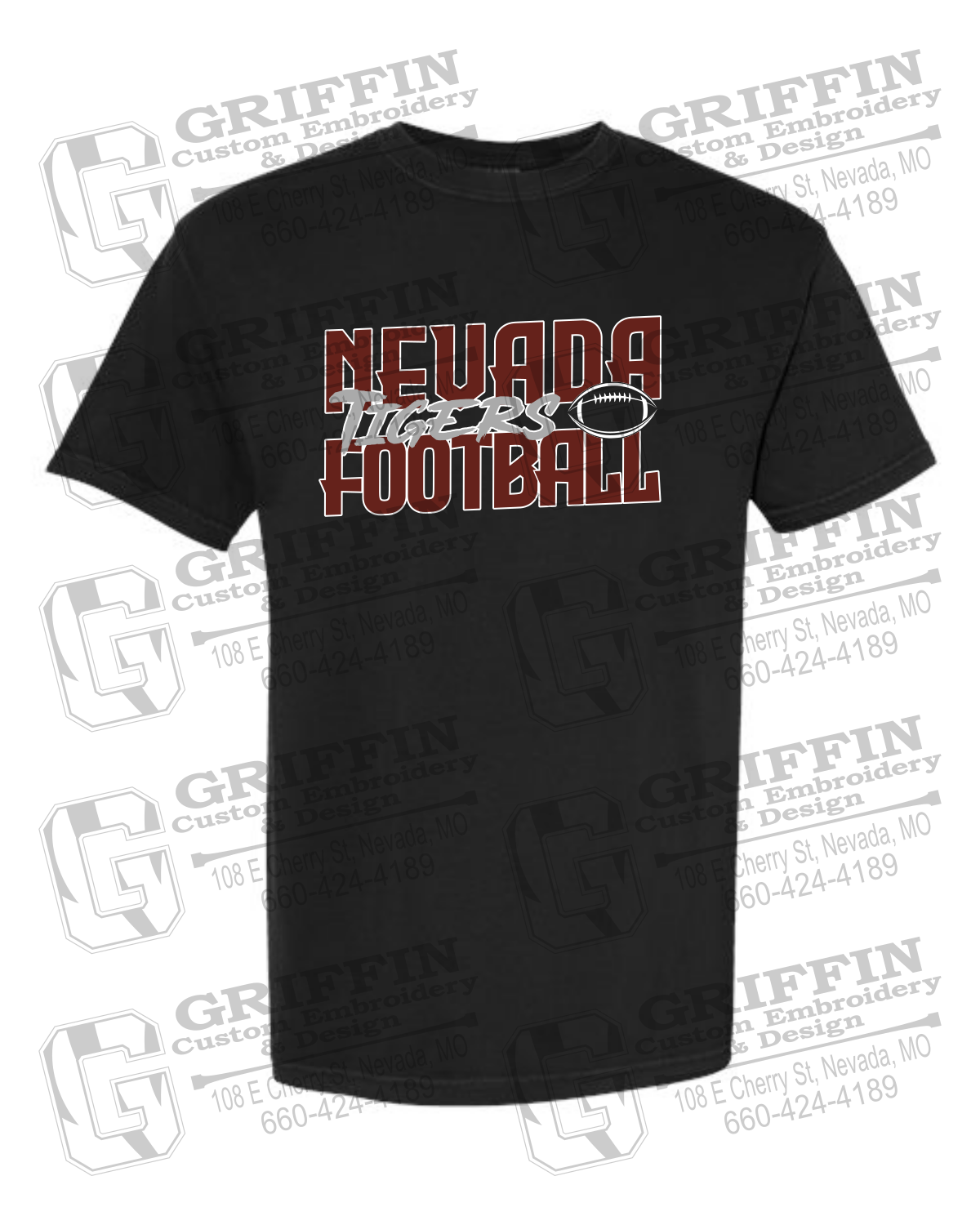 Comfort Colors Short Sleeve T-Shirt - Football - Nevada Tigers 23-P