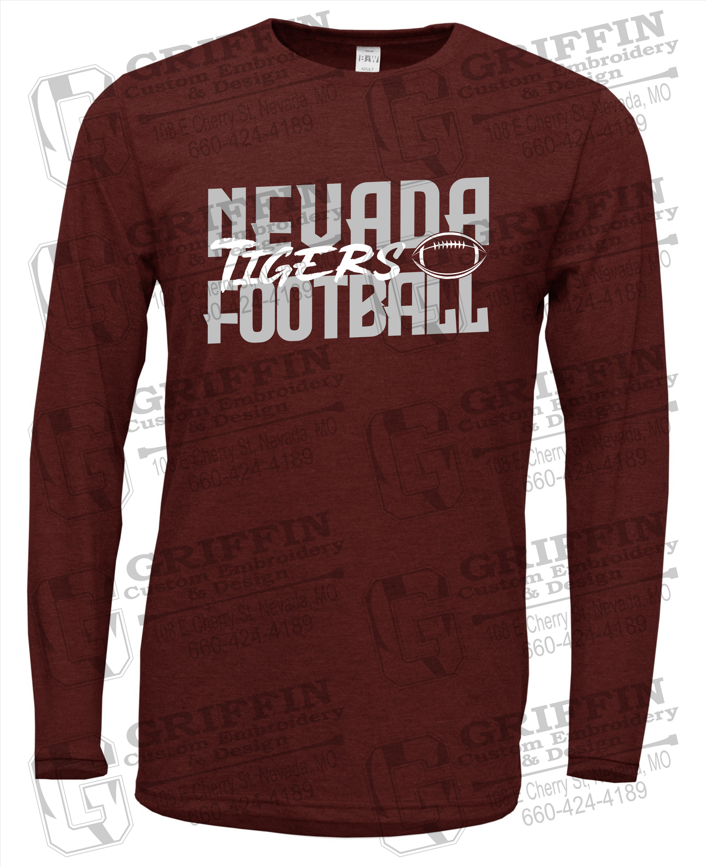 Soft-Tek Long Sleeve T-Shirt - Football - Nevada Tigers 23-P