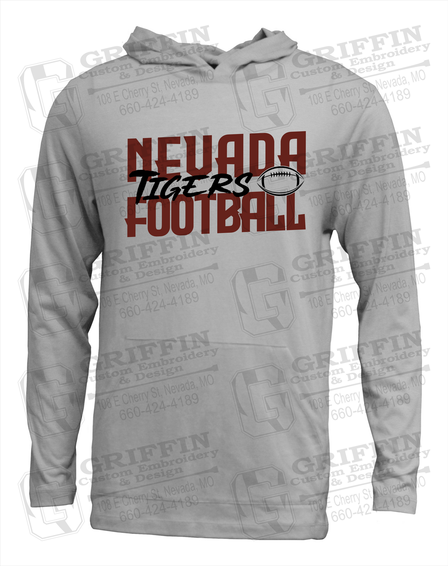 Soft-Tek T-Shirt Hoodie - Football - Nevada Tigers 23-P