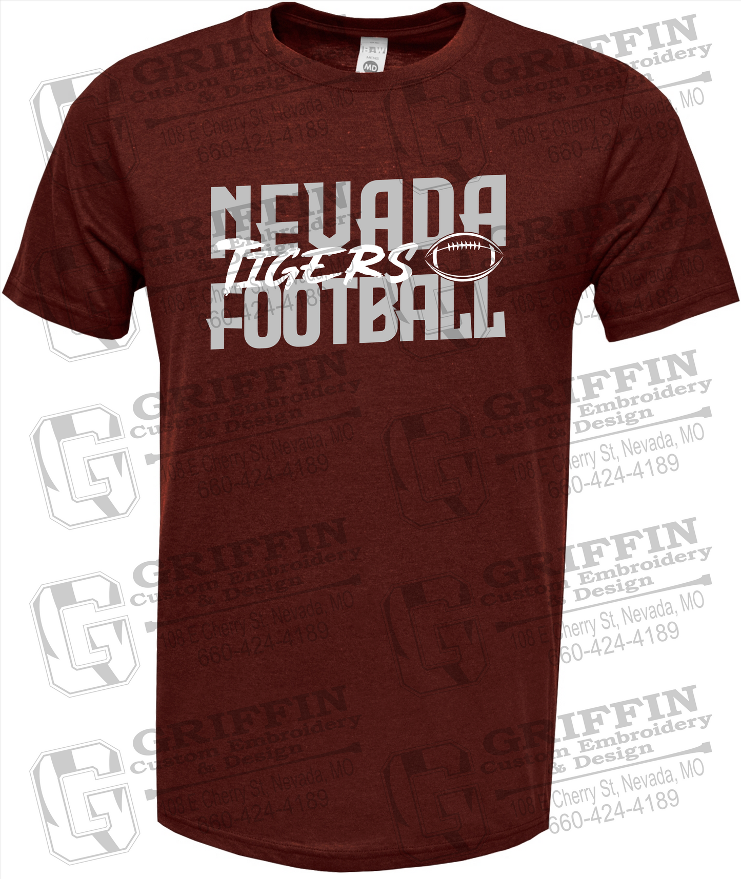 Soft-Tek Short Sleeve T-Shirt - Football - Nevada Tigers 23-P