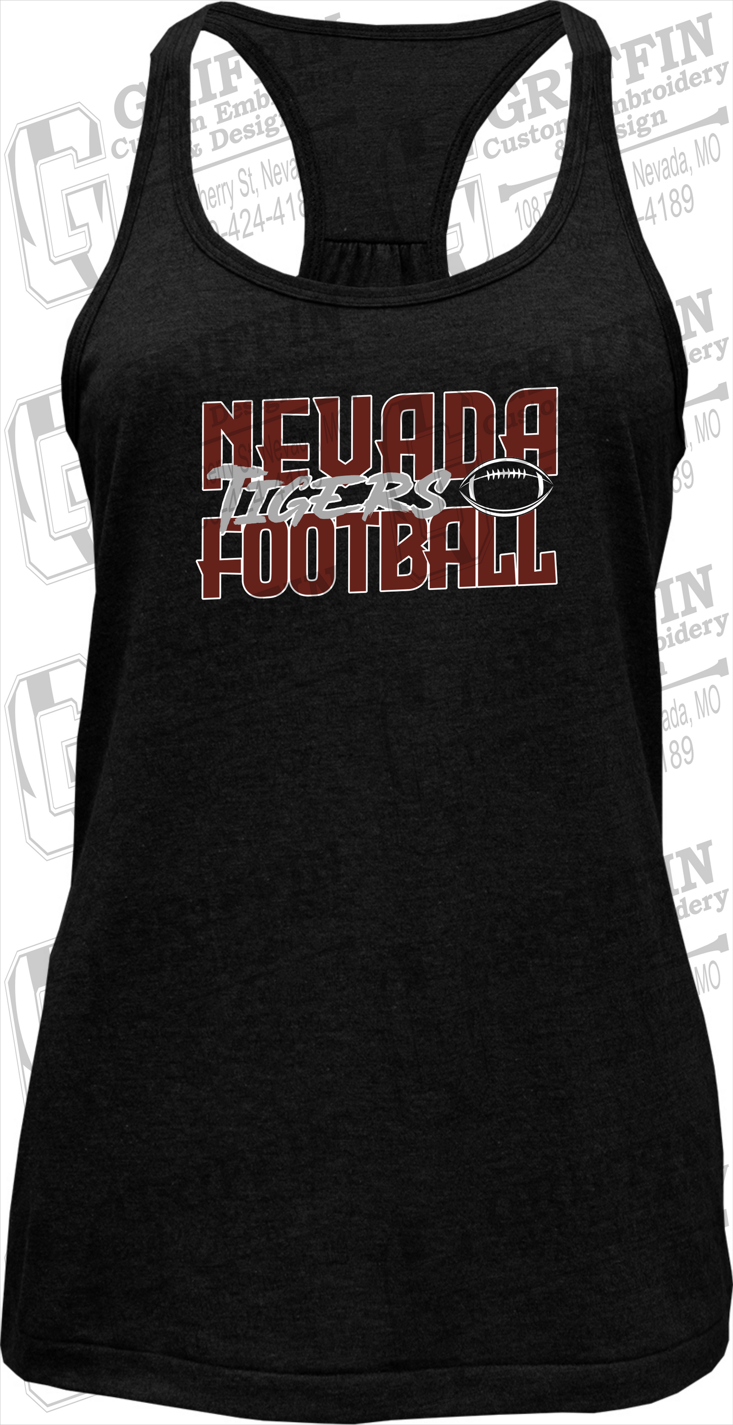 Womens Tri-Blend Tank Top - Football - Nevada Tigers 23-P