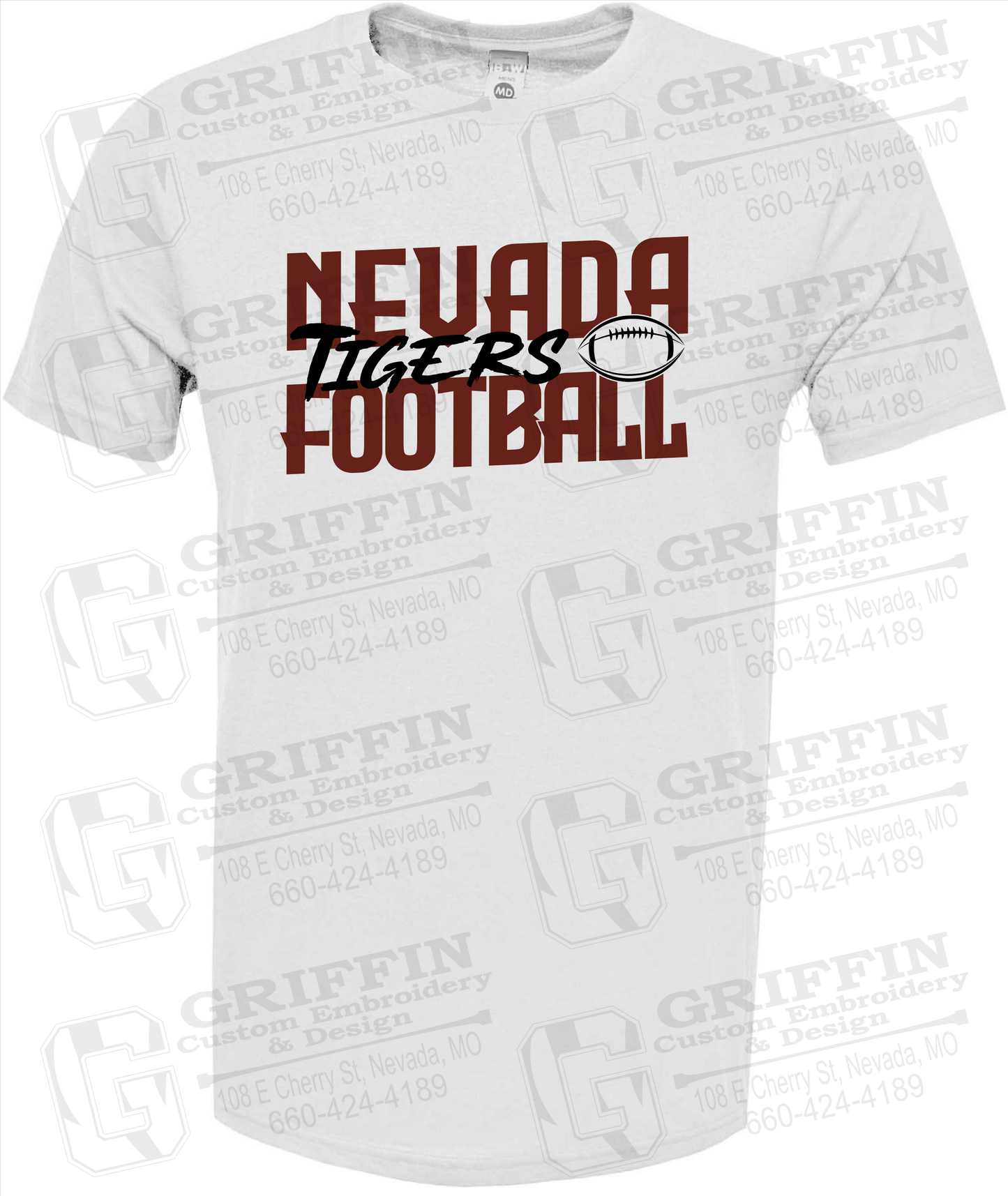 Soft-Tek Short Sleeve T-Shirt - Football - Nevada Tigers 23-P