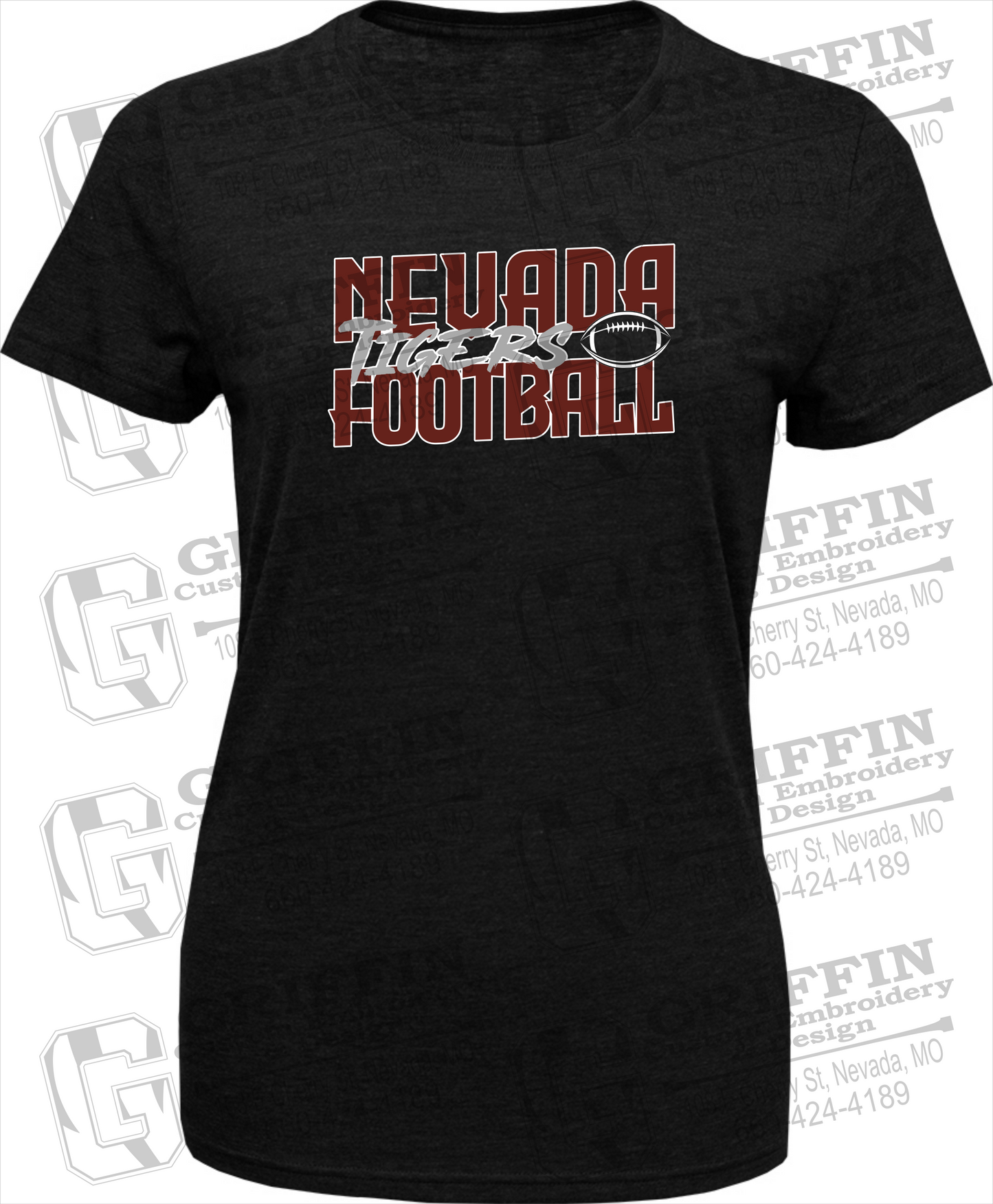 Womens Tri-Blend T-Shirt - Football - Nevada Tigers 23-P