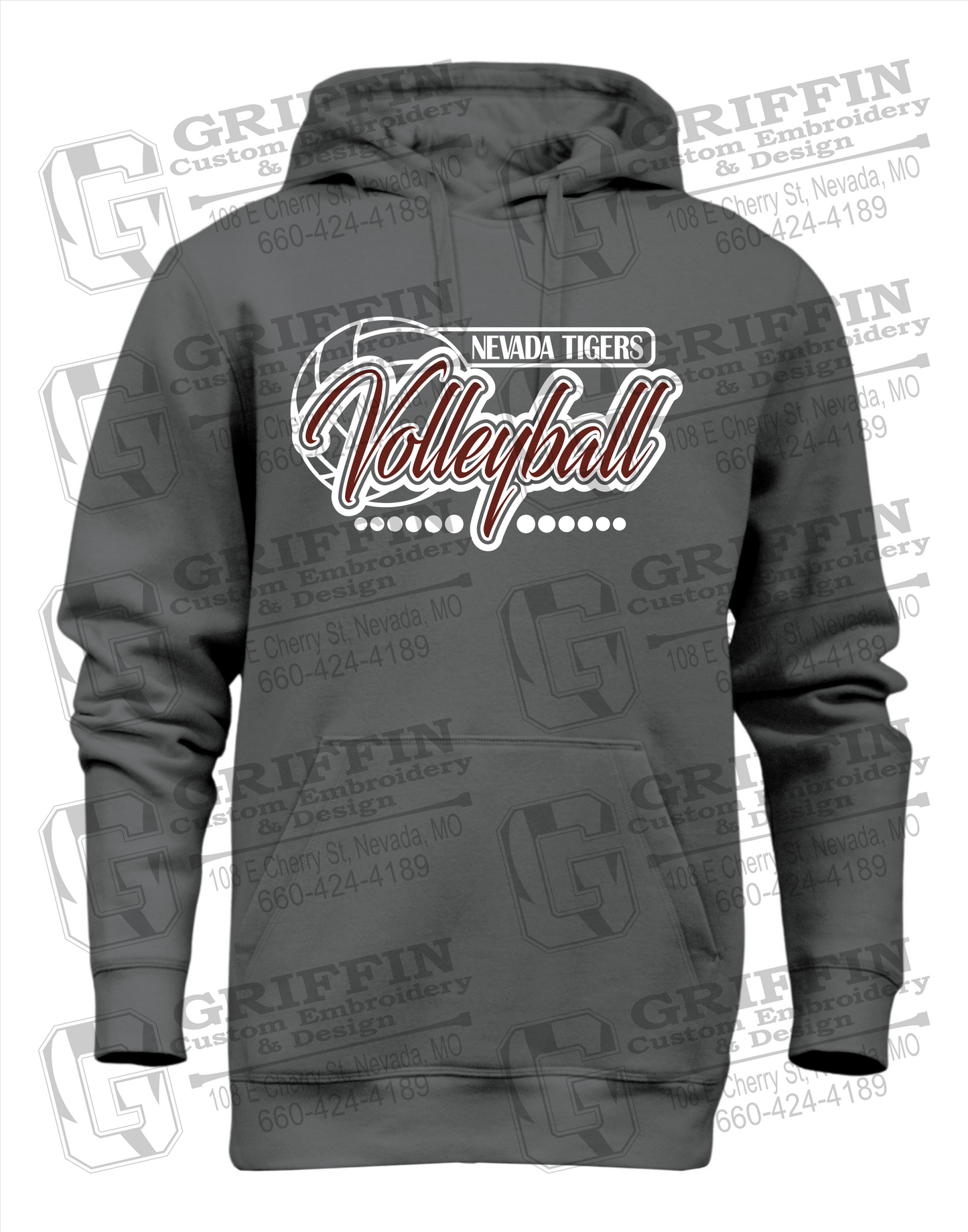 Nevada Tigers 23-Q Youth Heavyweight Hoodie - Volleyball