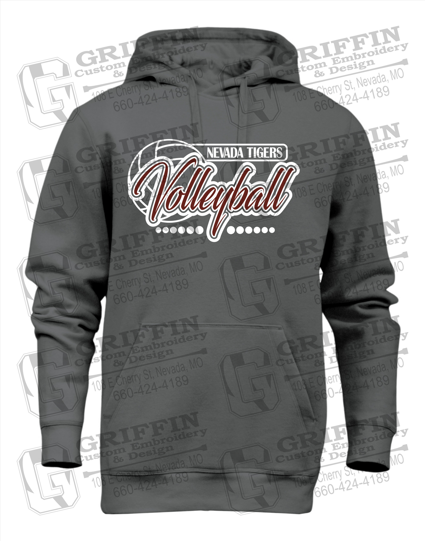 Heavyweight Fleece Hoodie - Volleyball - Nevada Tigers 23-Q