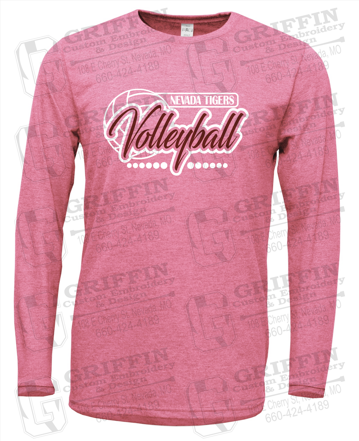 Soft-Tek Long Sleeve T-Shirt - Volleyball - Nevada Tigers 23-Q