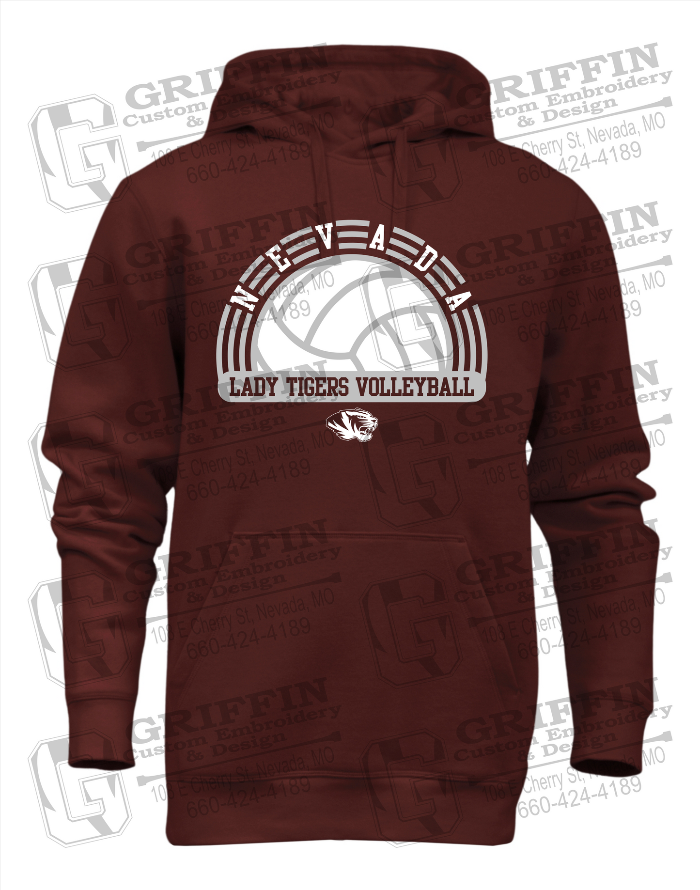 Nevada Tigers 23-R Youth Heavyweight Hoodie - Volleyball