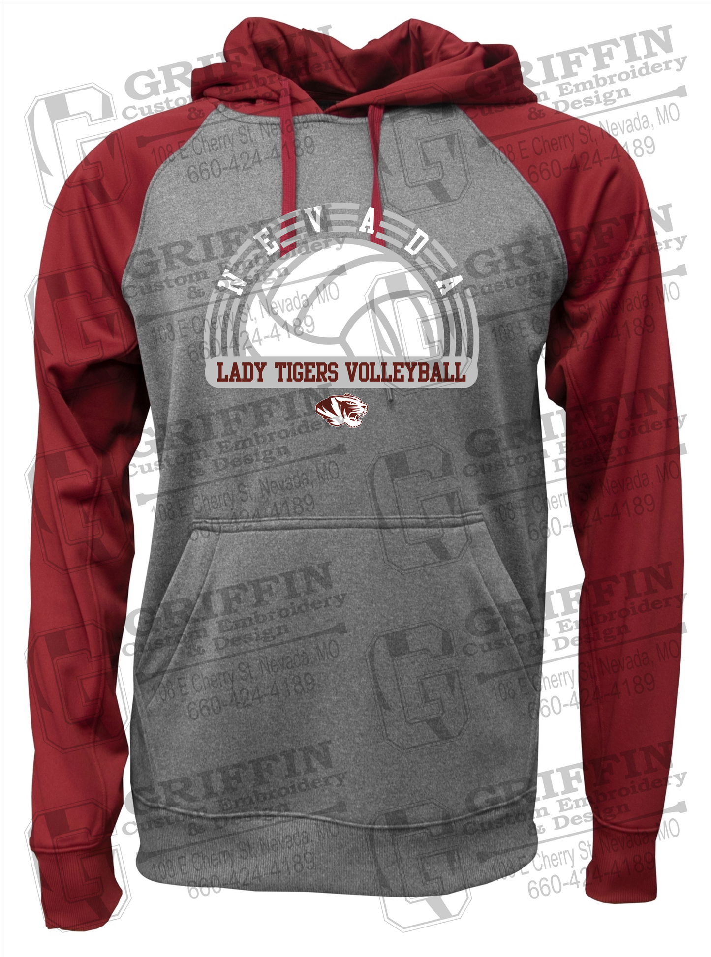 Nevada Tigers 23-R Raglan Hoodie - Volleyball