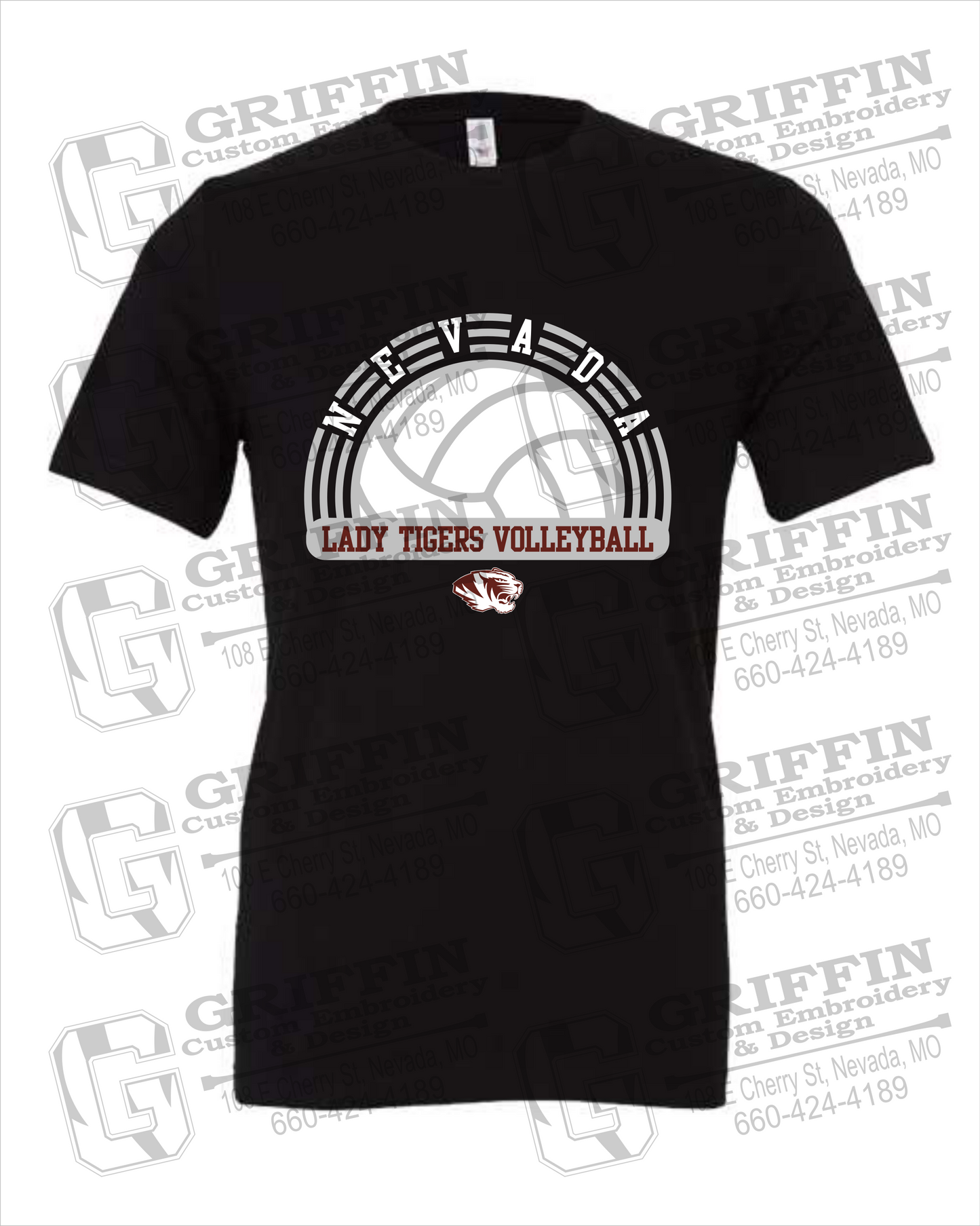 Nevada Tigers 23-R 100% Cotton Short Sleeve T-Shirt - Volleyball