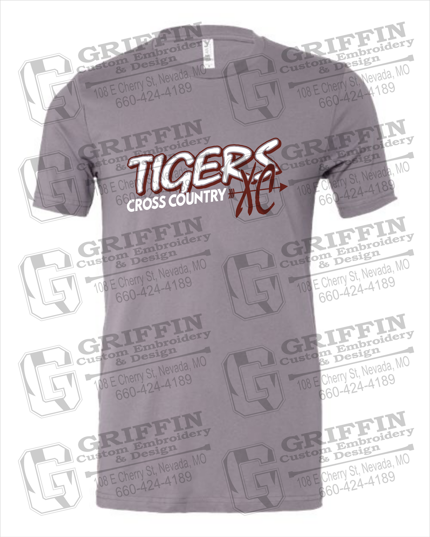 Nevada Tigers 23-S 100% Cotton Short Sleeve T-Shirt - Cross Country