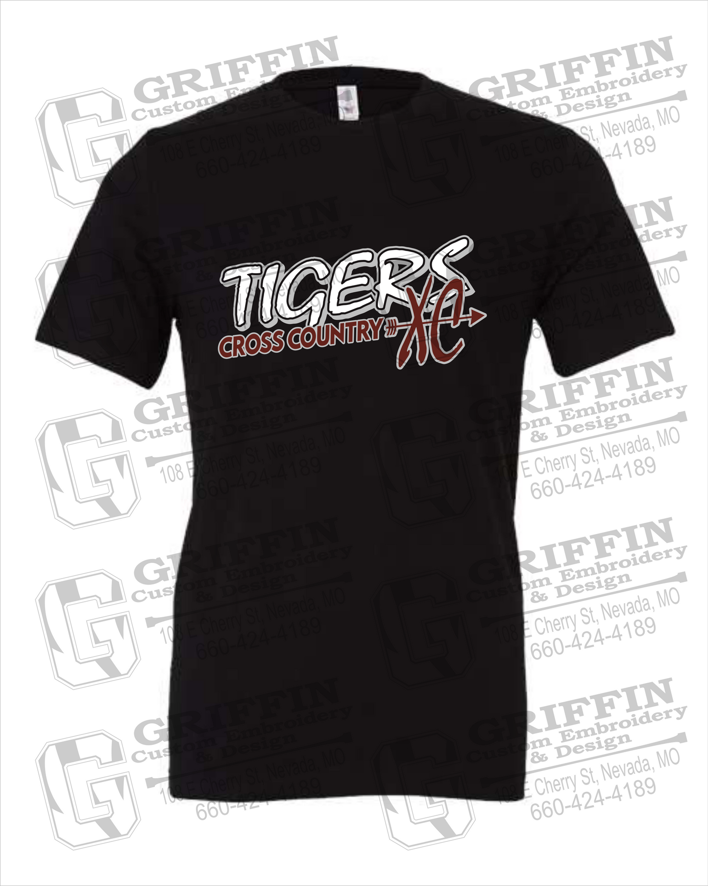 Nevada Tigers 23-S 100% Cotton Short Sleeve T-Shirt - Cross Country