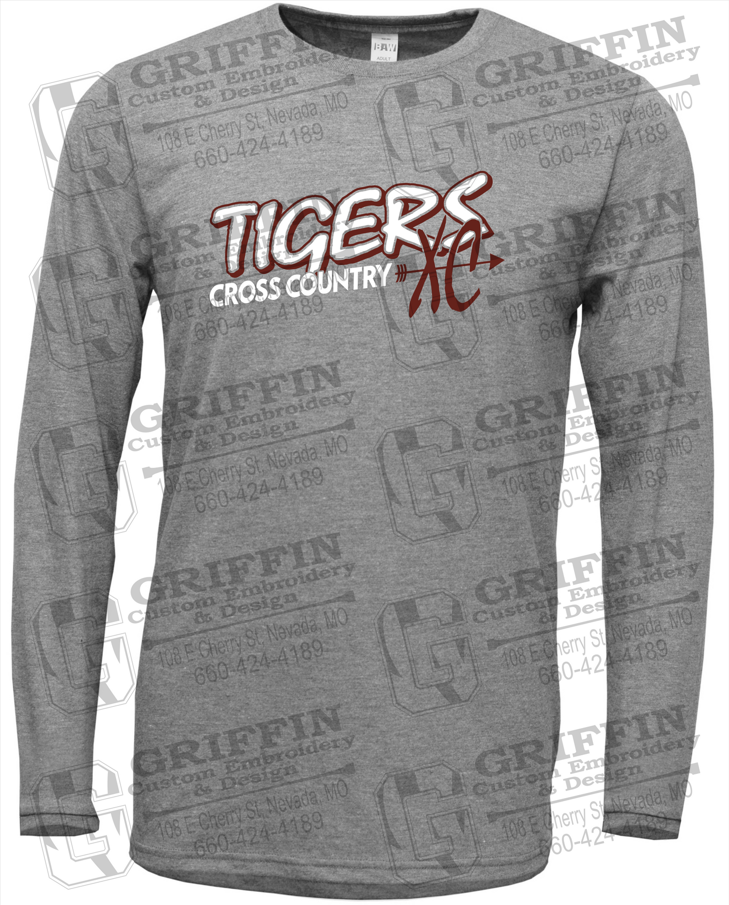 Soft-Tek Long Sleeve T-Shirt - Cross Country - Nevada Tigers 23-S