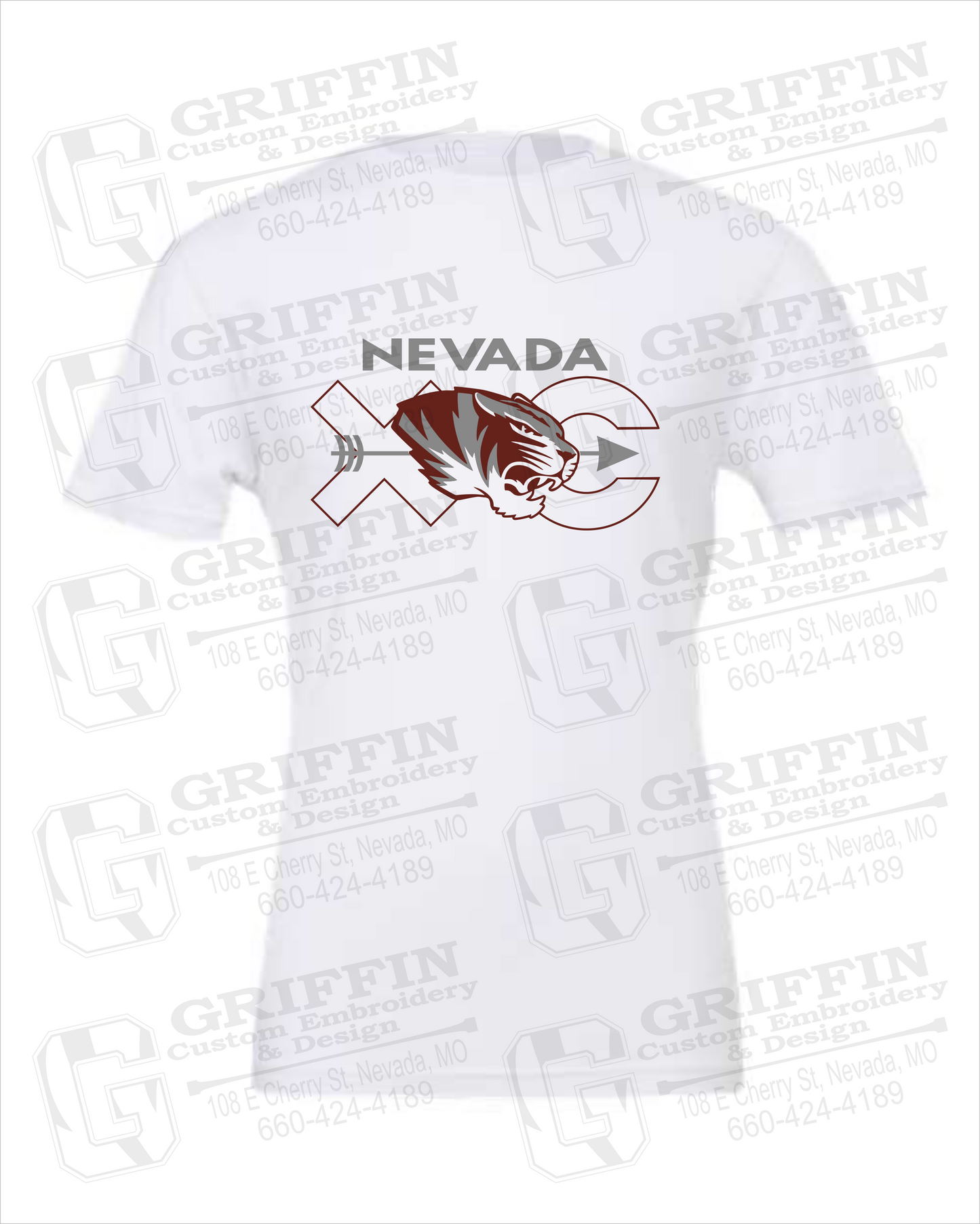 Nevada Tigers 23-T 100% Cotton Short Sleeve T-Shirt - Cross Country