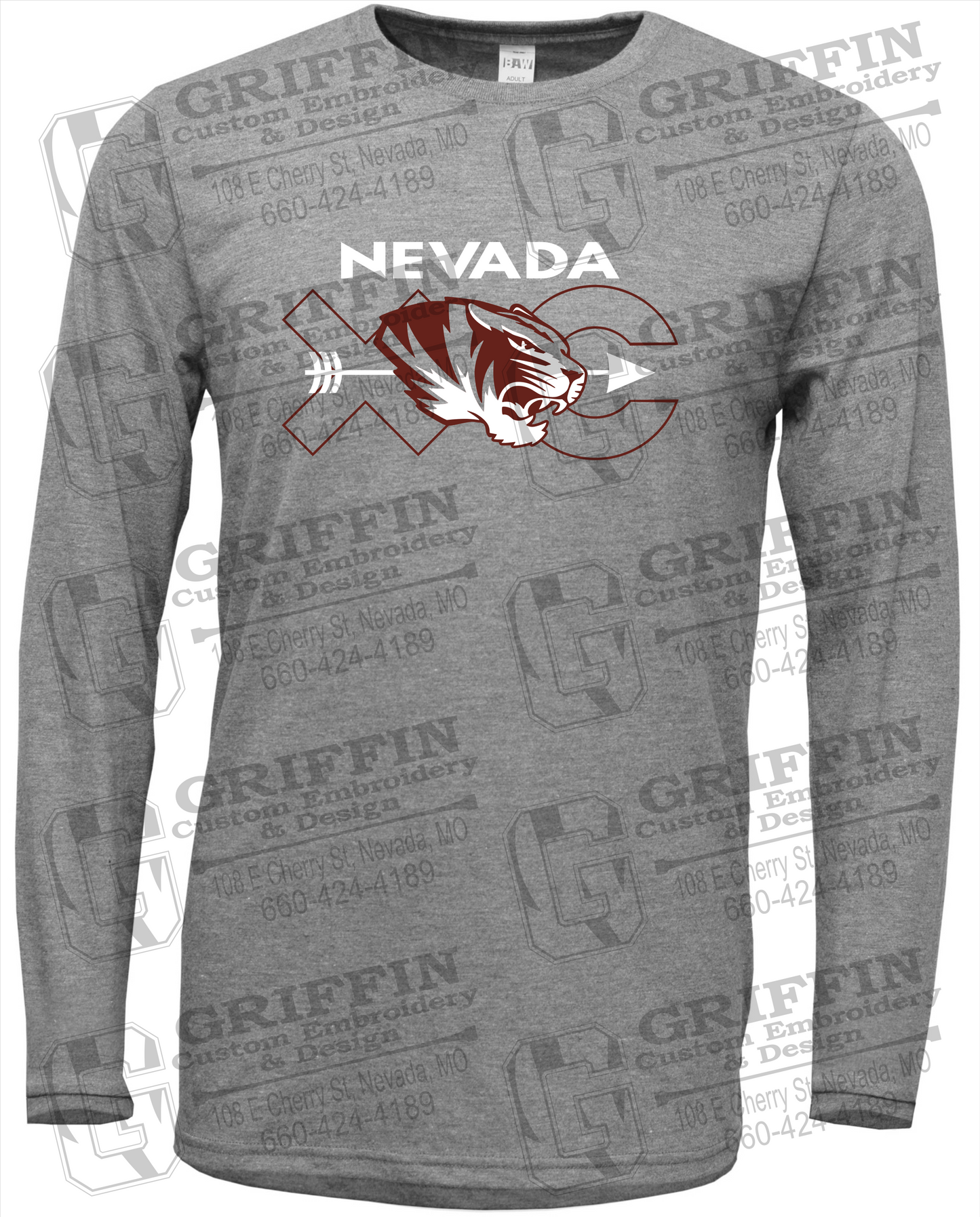 Soft-Tek Long Sleeve T-Shirt - Cross Country - Nevada Tigers 23-T