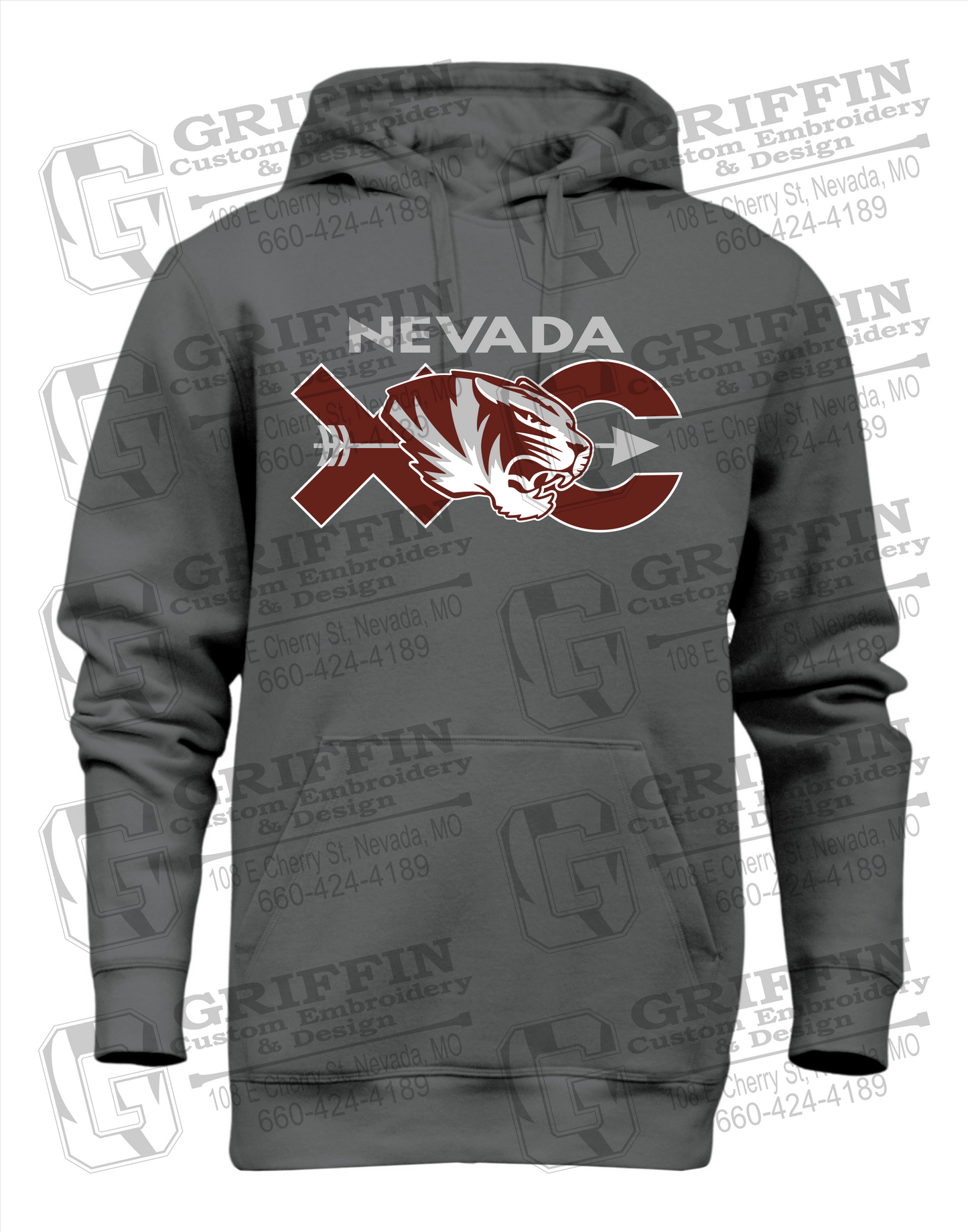 Heavyweight Fleece Hoodie - Cross Country - Nevada Tigers 23-T