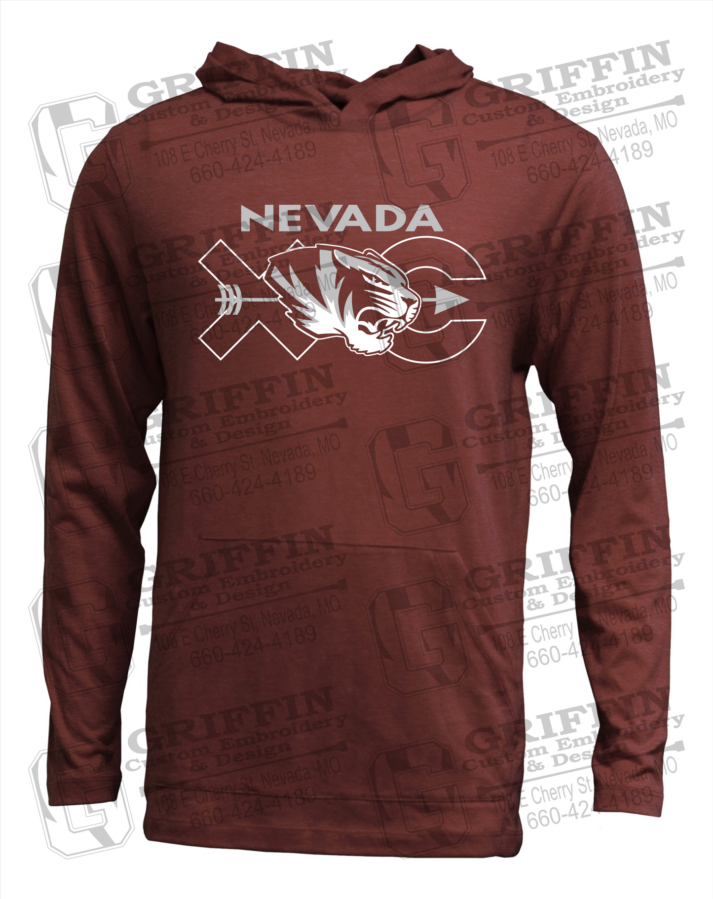 Soft-Tek T-Shirt Hoodie - Cross Country - Nevada Tigers 23-T