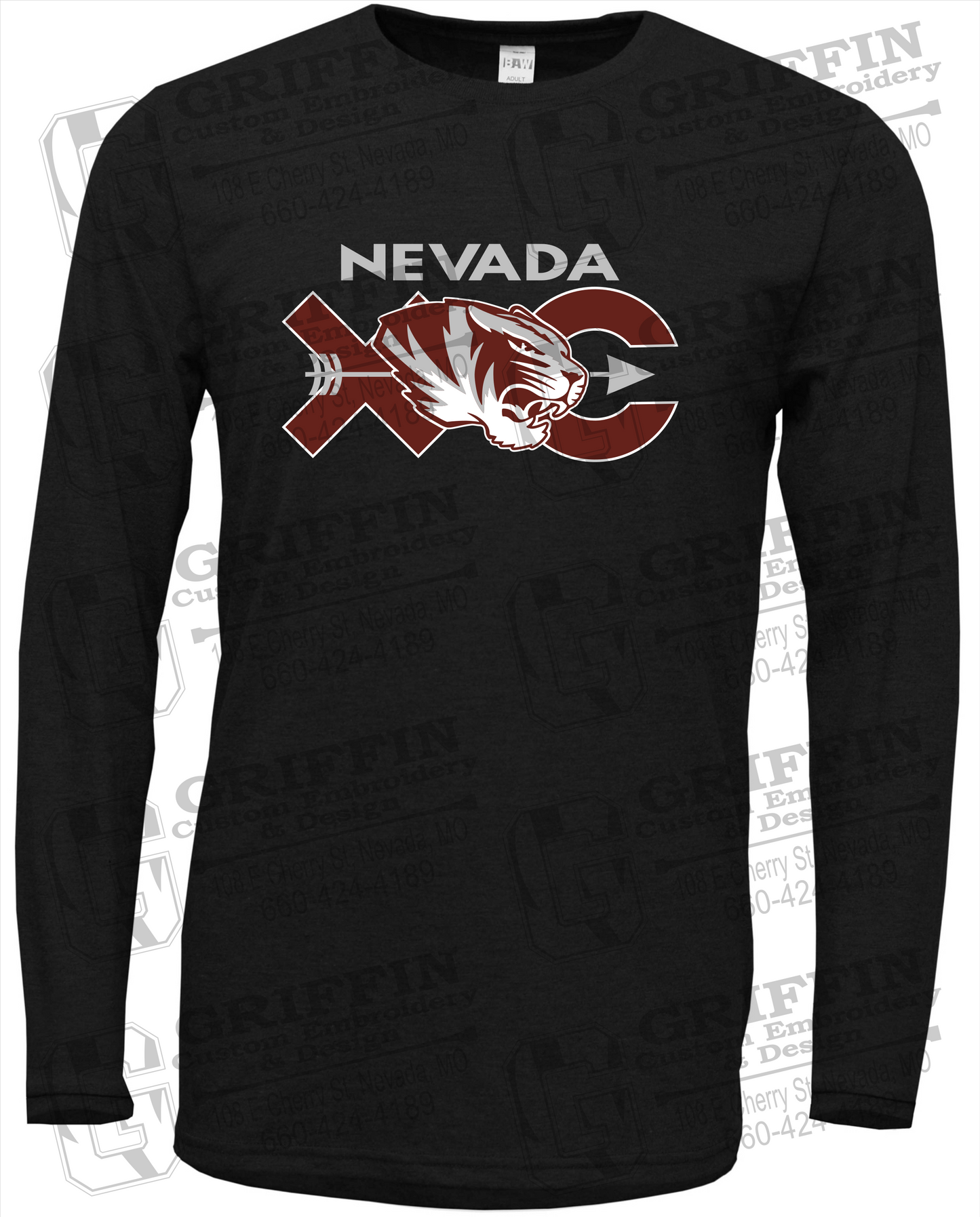 Soft-Tek Long Sleeve T-Shirt - Cross Country - Nevada Tigers 23-T