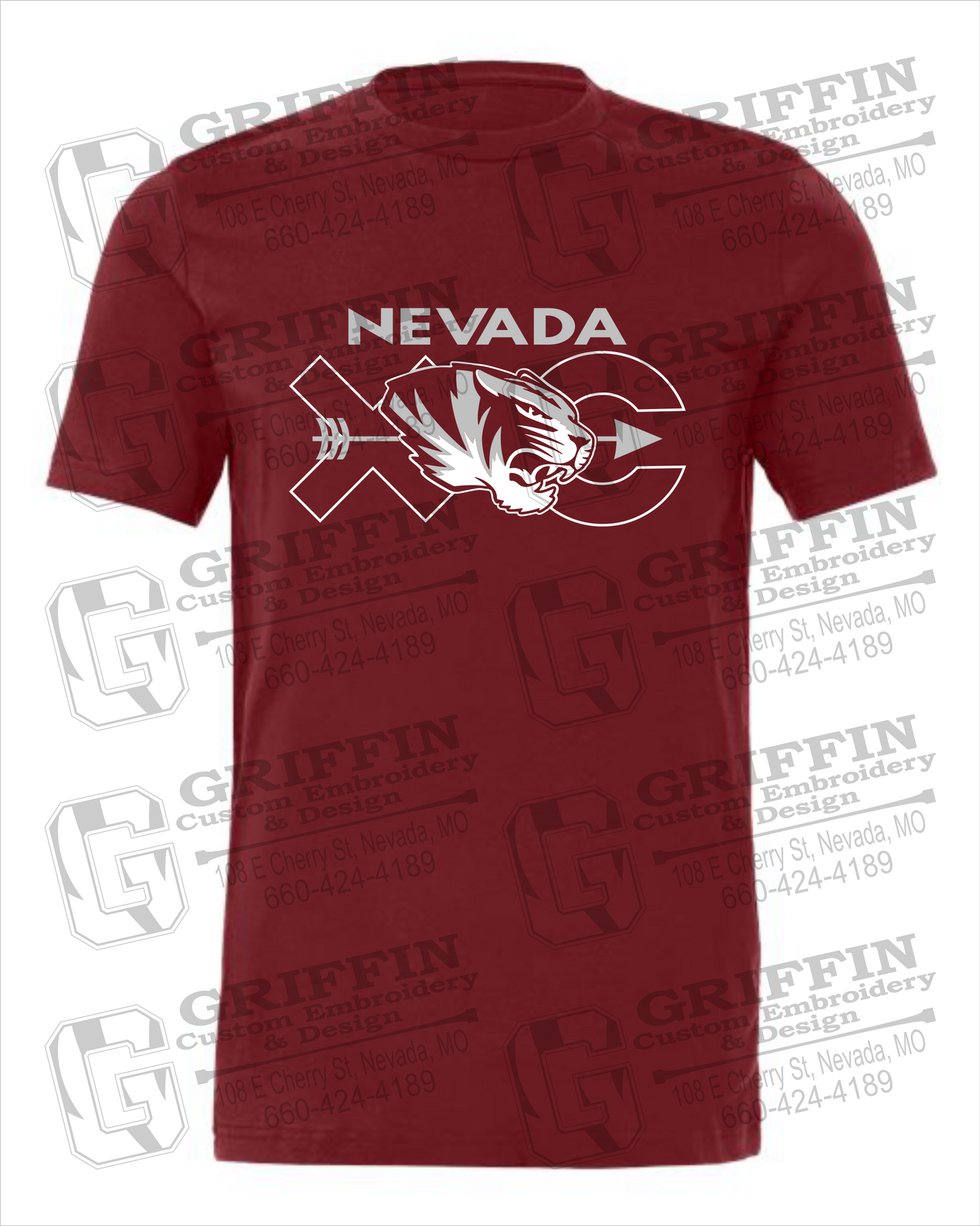 Nevada Tigers 23-T 100% Cotton Short Sleeve T-Shirt - Cross Country