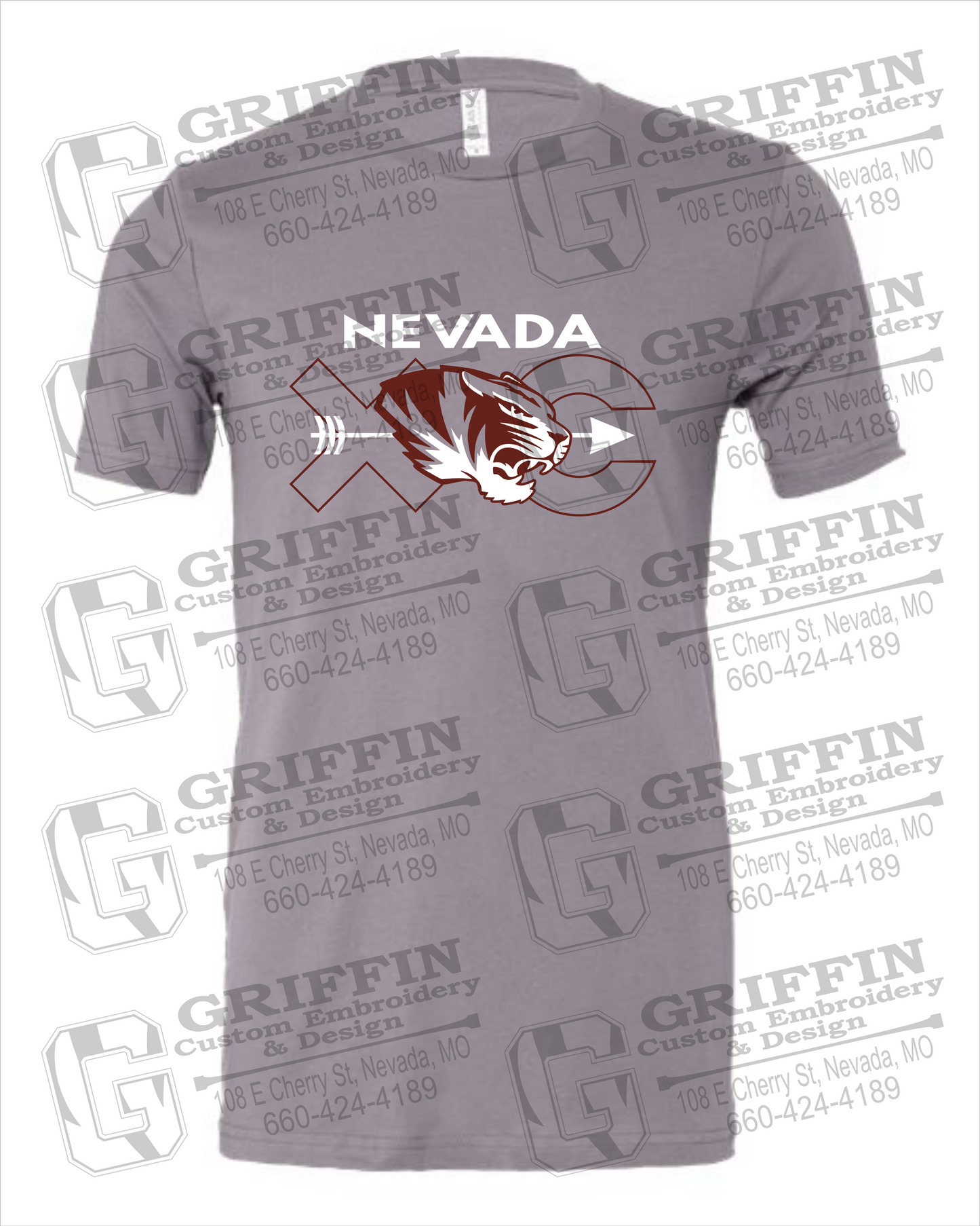 Nevada Tigers 23-T 100% Cotton Short Sleeve T-Shirt - Cross Country