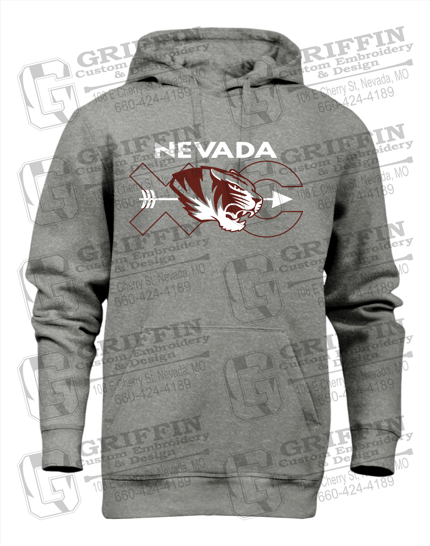 Heavyweight Fleece Hoodie - Cross Country - Nevada Tigers 23-T