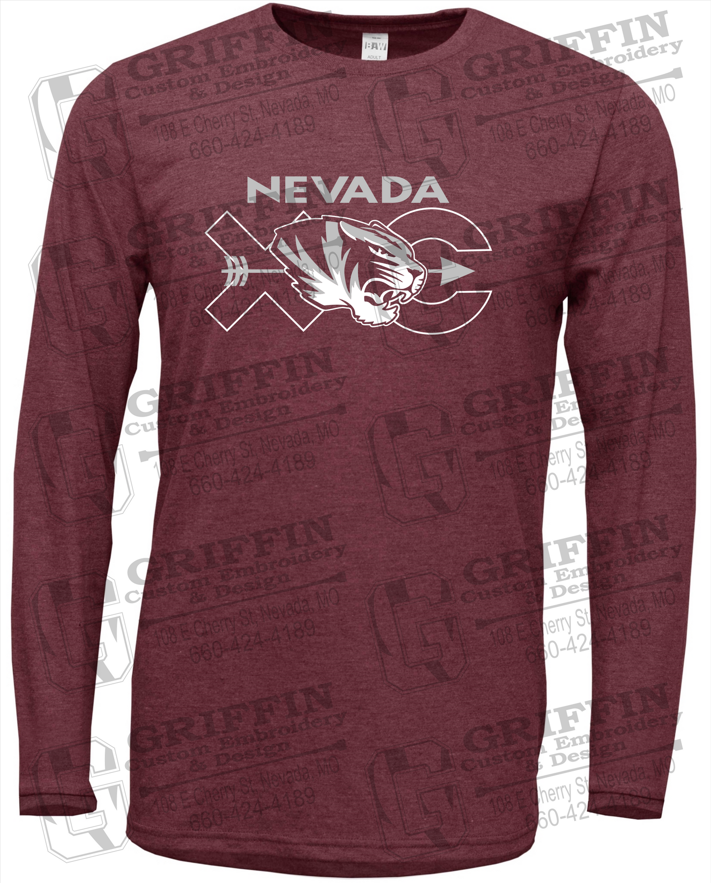 Soft-Tek Long Sleeve T-Shirt - Cross Country - Nevada Tigers 23-T