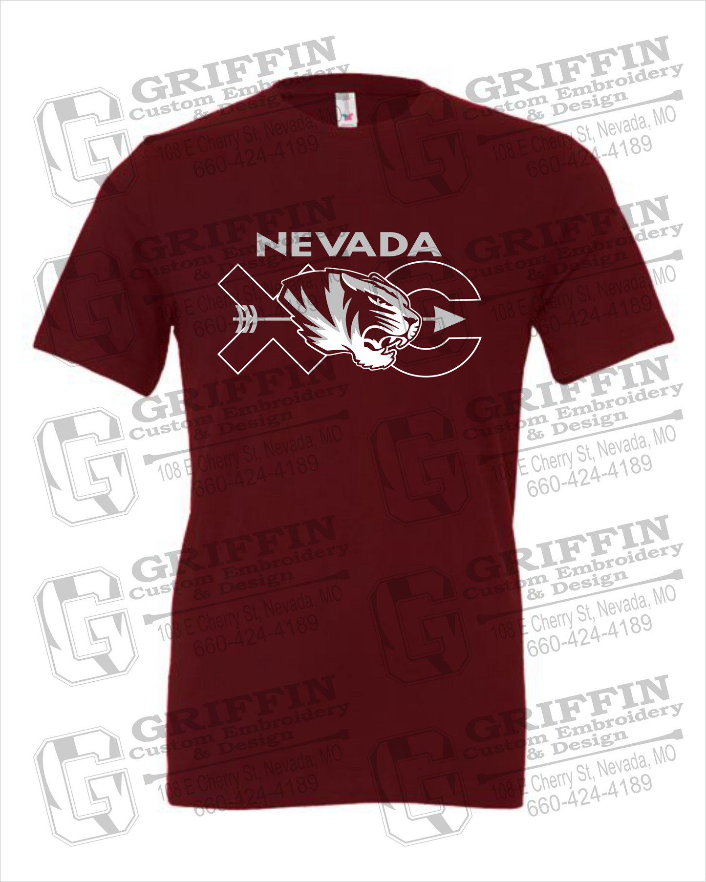 Nevada Tigers 23-T 100% Cotton Short Sleeve T-Shirt - Cross Country