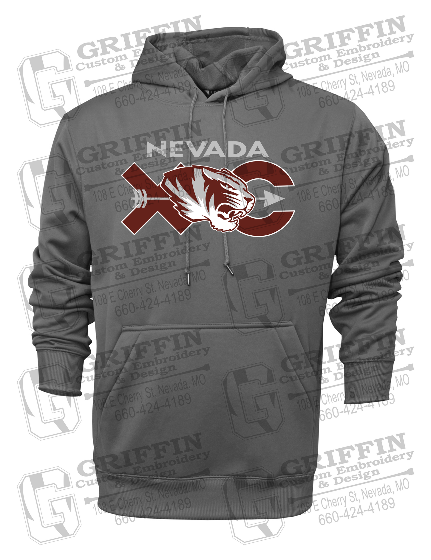 Performance Fleece Hoodie - Cross Country - Nevada Tigers 23-T